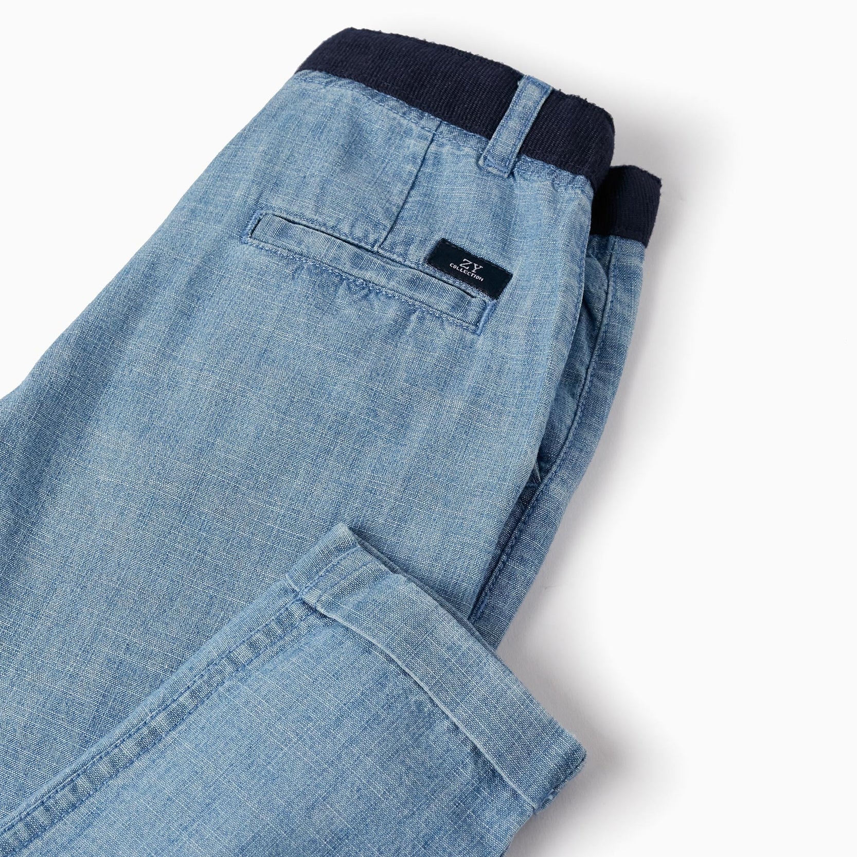 Cotton Denim Trousers for Boys 'Slim Fit', Blue