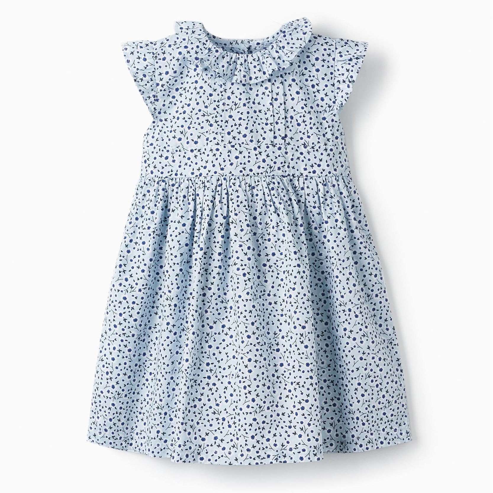 Floral Dress with Ruffles for Baby Girls, Light Blue