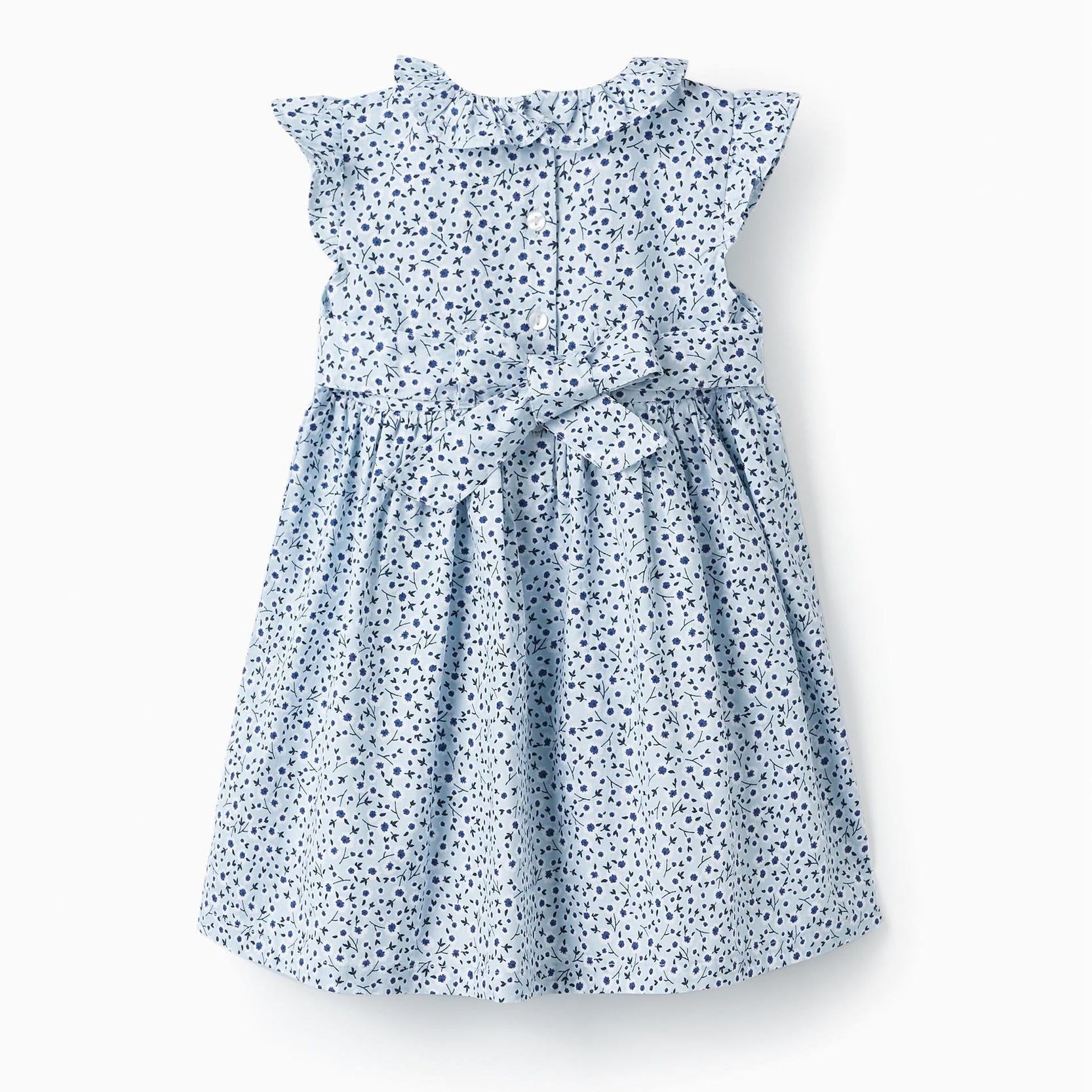 Floral Dress with Ruffles for Baby Girls, Light Blue