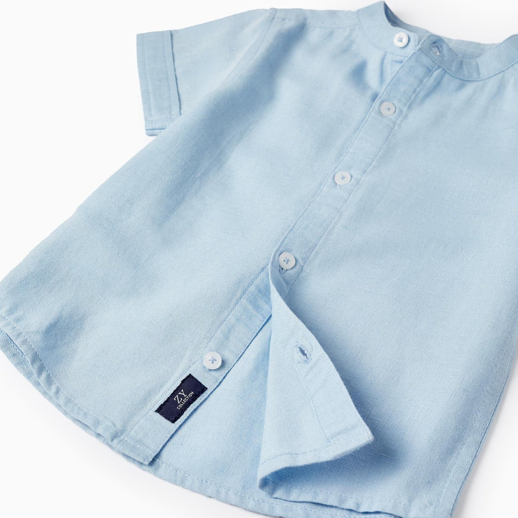 Short Sleeve Shirt for Baby Boys, Light Blue