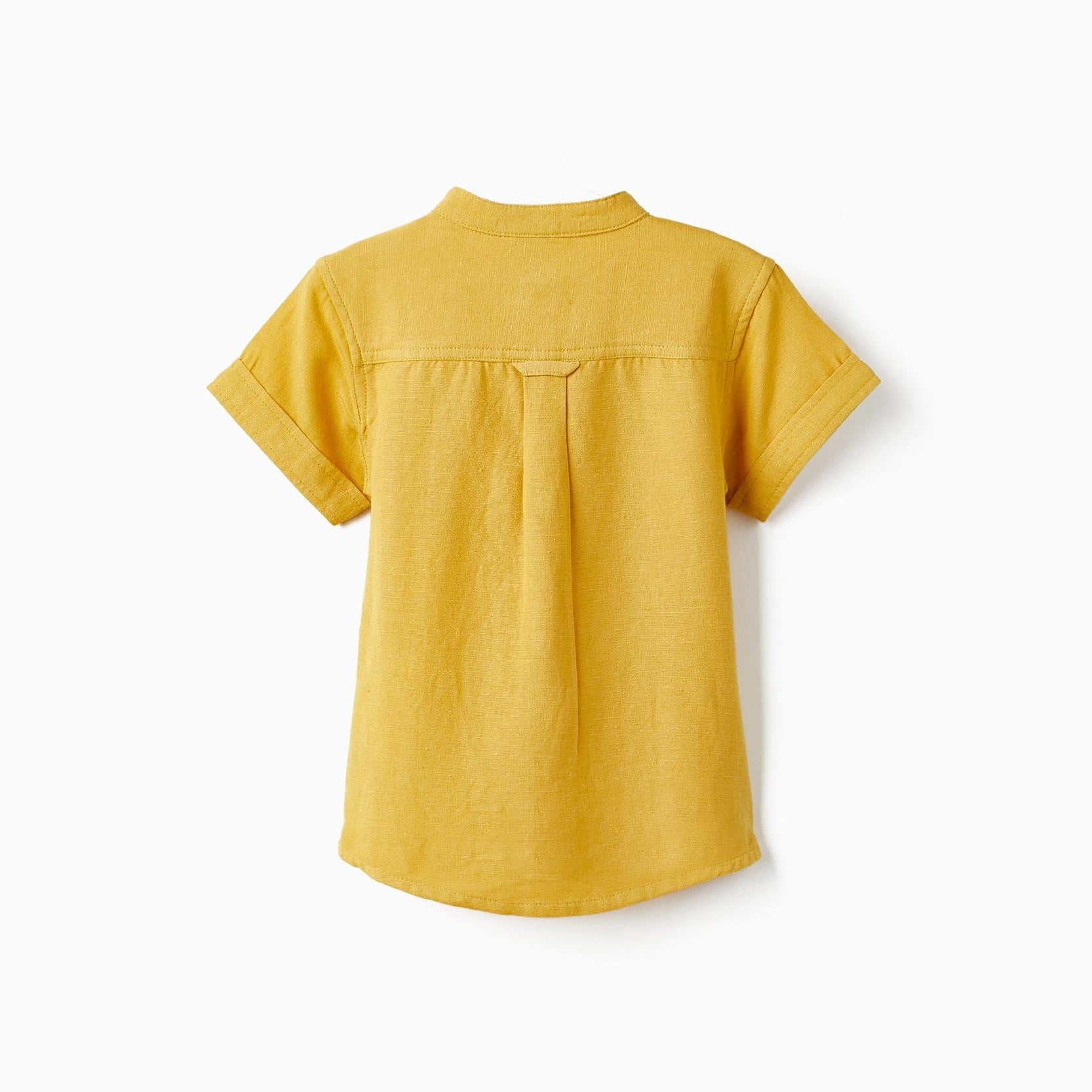 Short Sleeve Shirt with Linen for Baby Boys, Yellow
