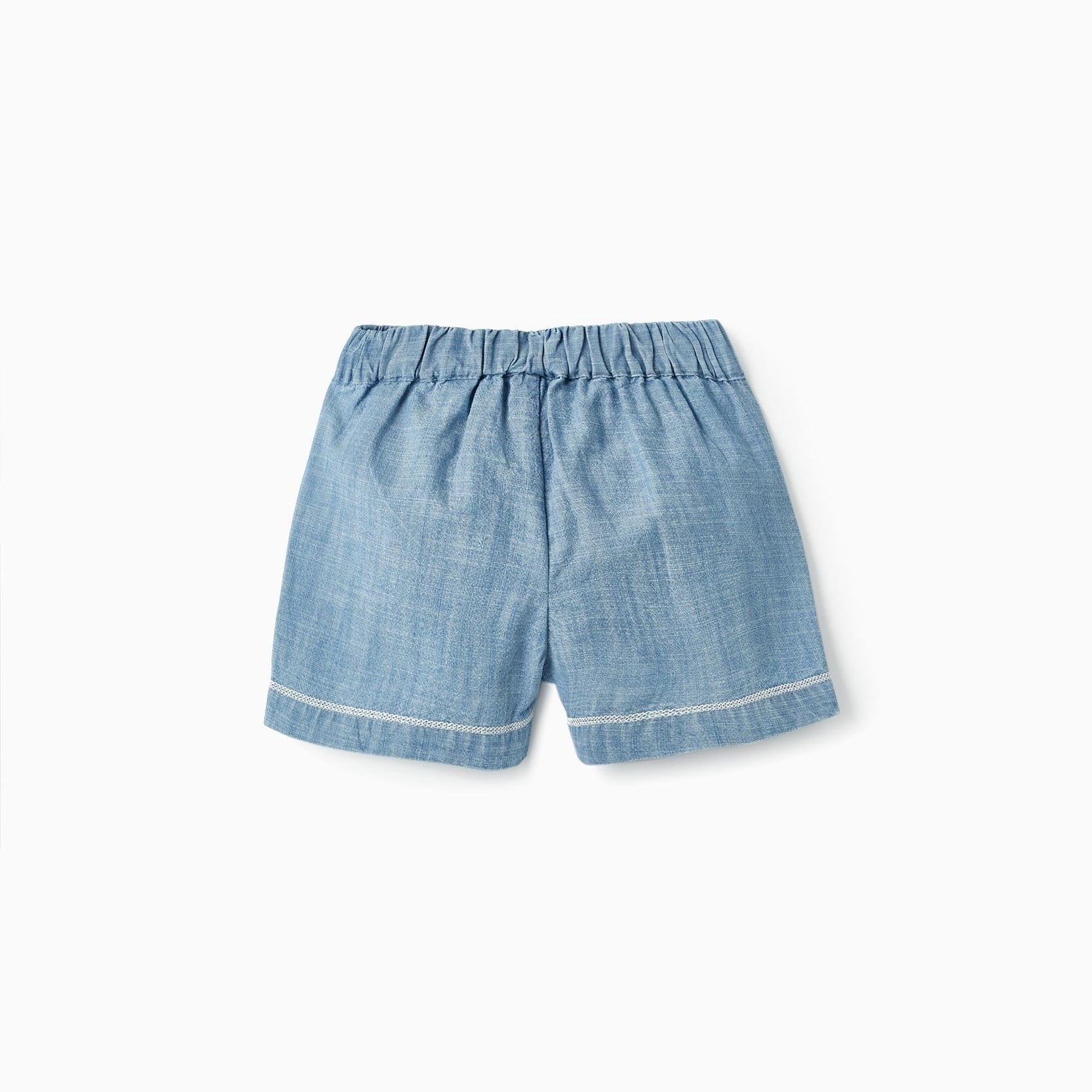 Cotton Denim Shorts for Baby Girls, Blue