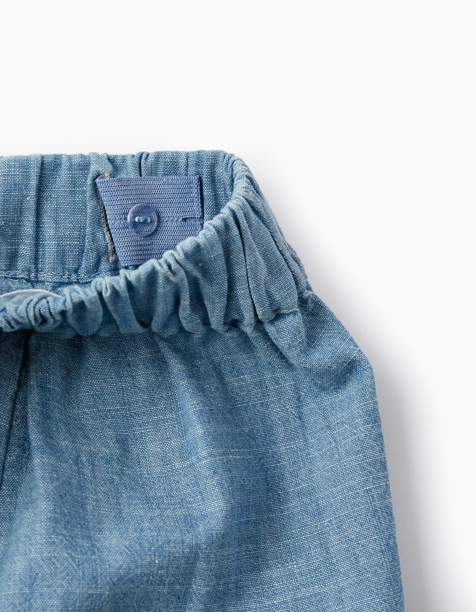 Cotton Denim Shorts for Baby Girls, Blue