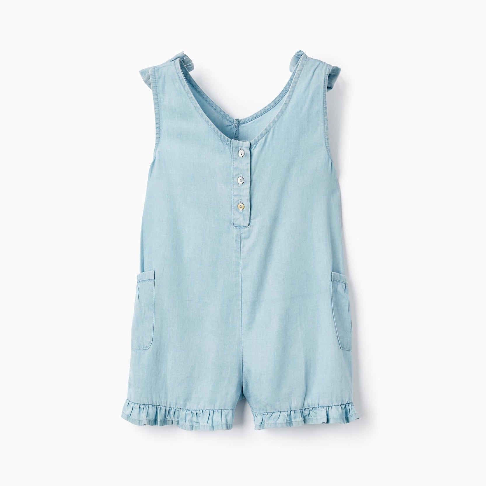 Jumpsuit in Light Denim for Baby Girls, Light Blue