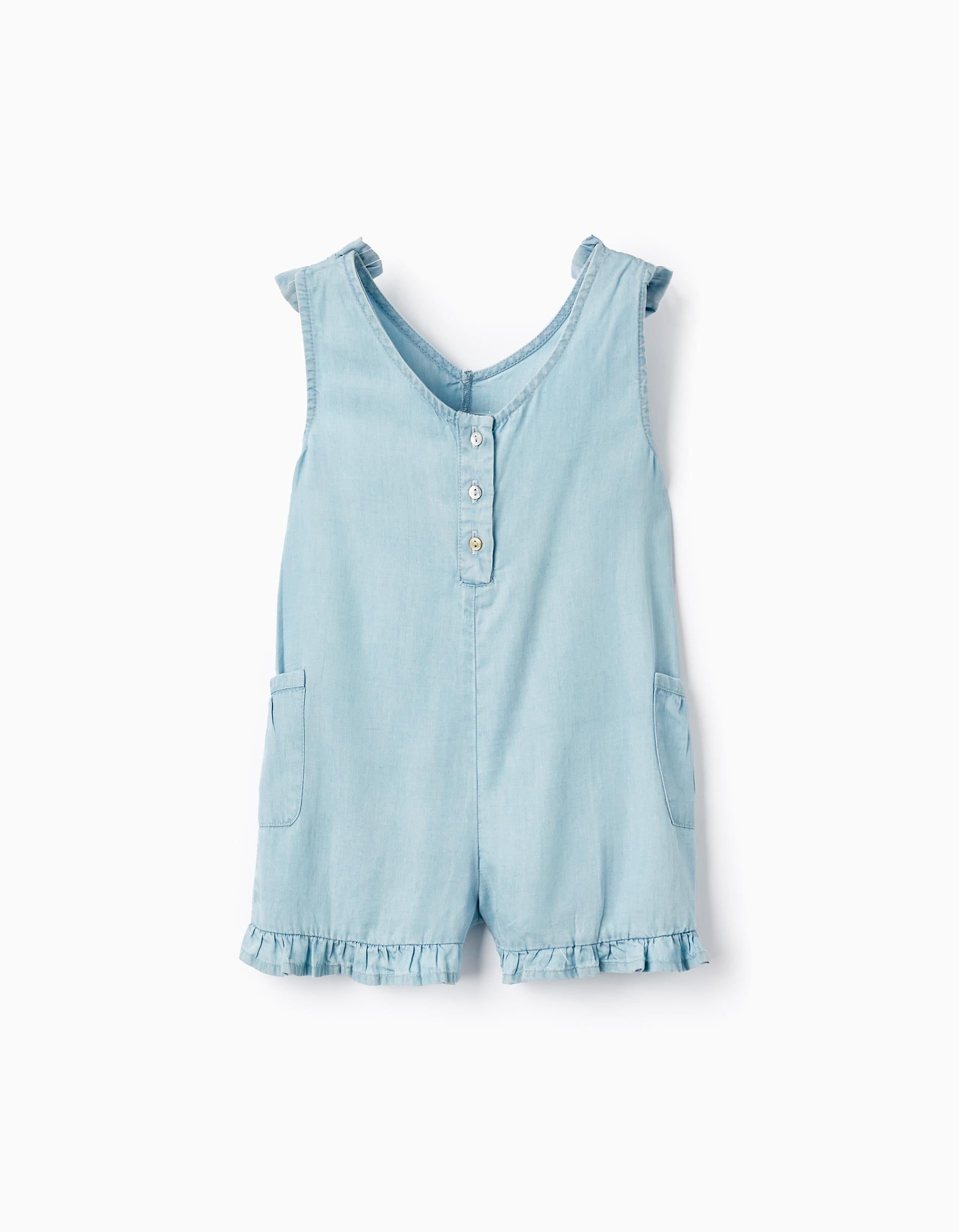 Jumpsuit in Light Denim for Baby Girls, Light Blue