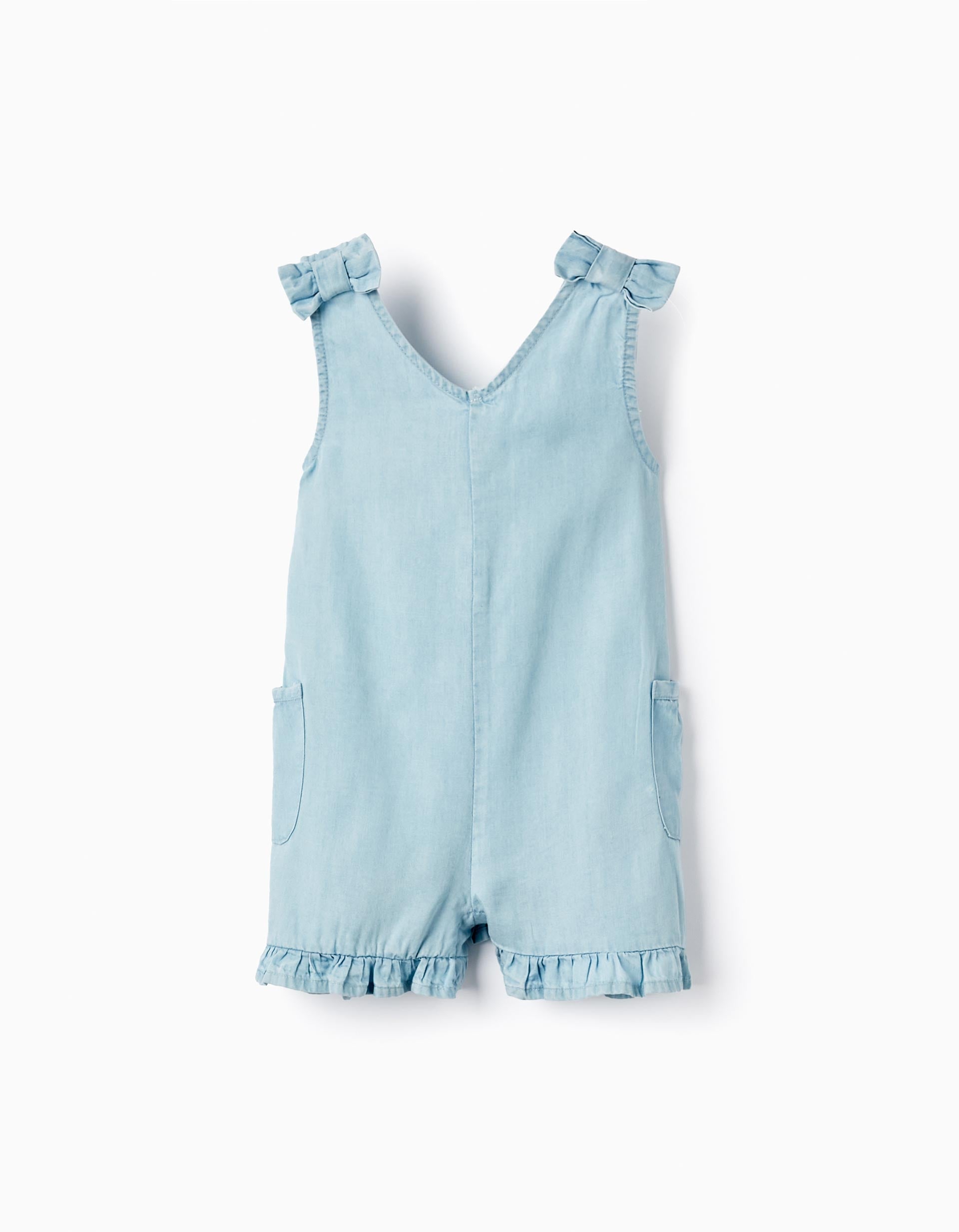 Jumpsuit in Light Denim for Baby Girls, Light Blue