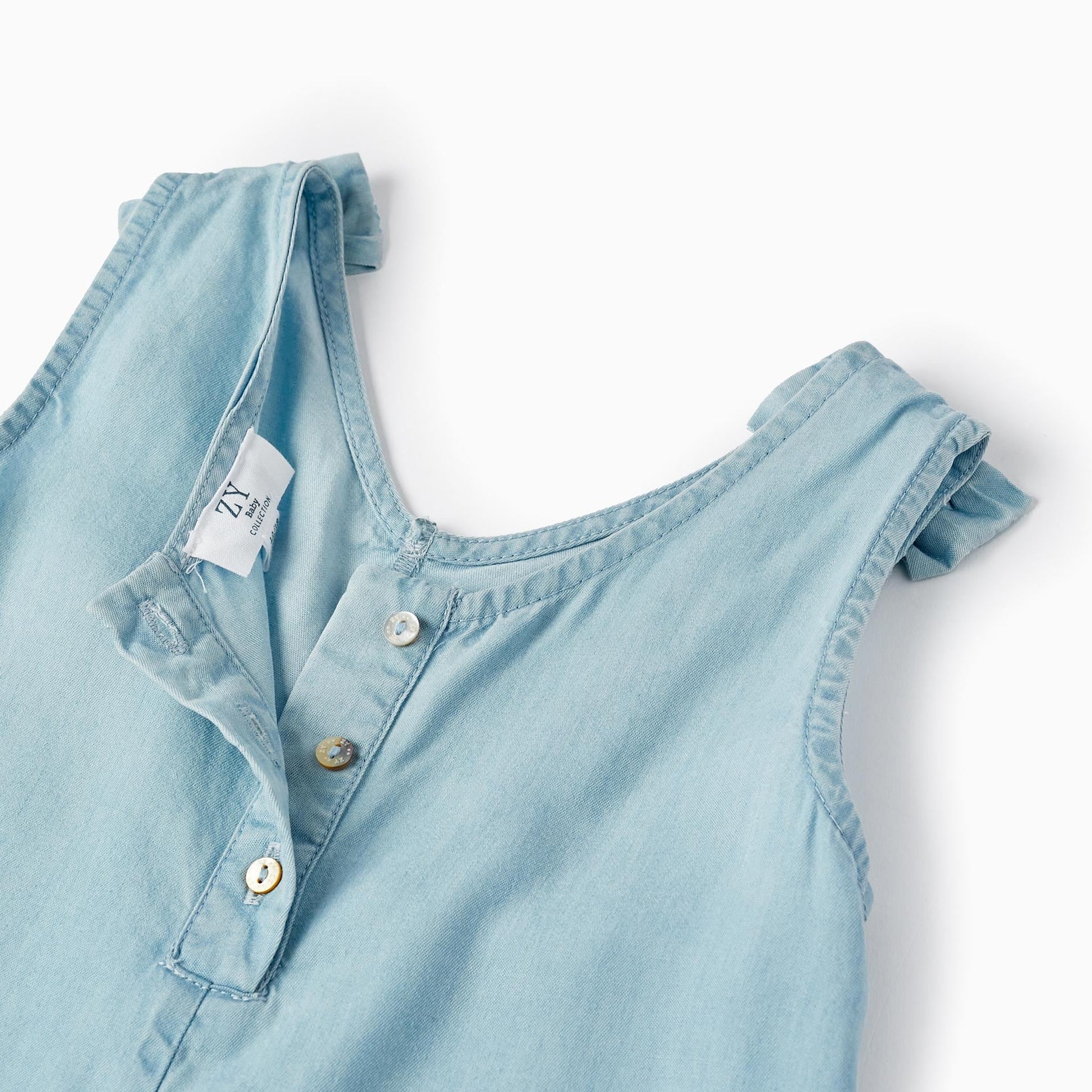 Jumpsuit in Light Denim for Baby Girls, Light Blue