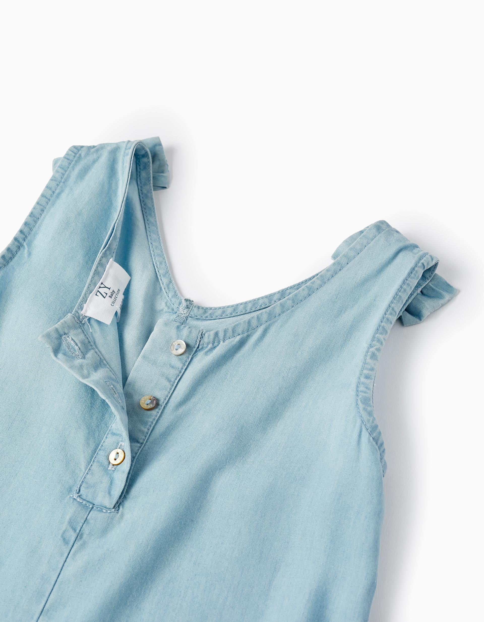 Jumpsuit in Light Denim for Baby Girls, Light Blue