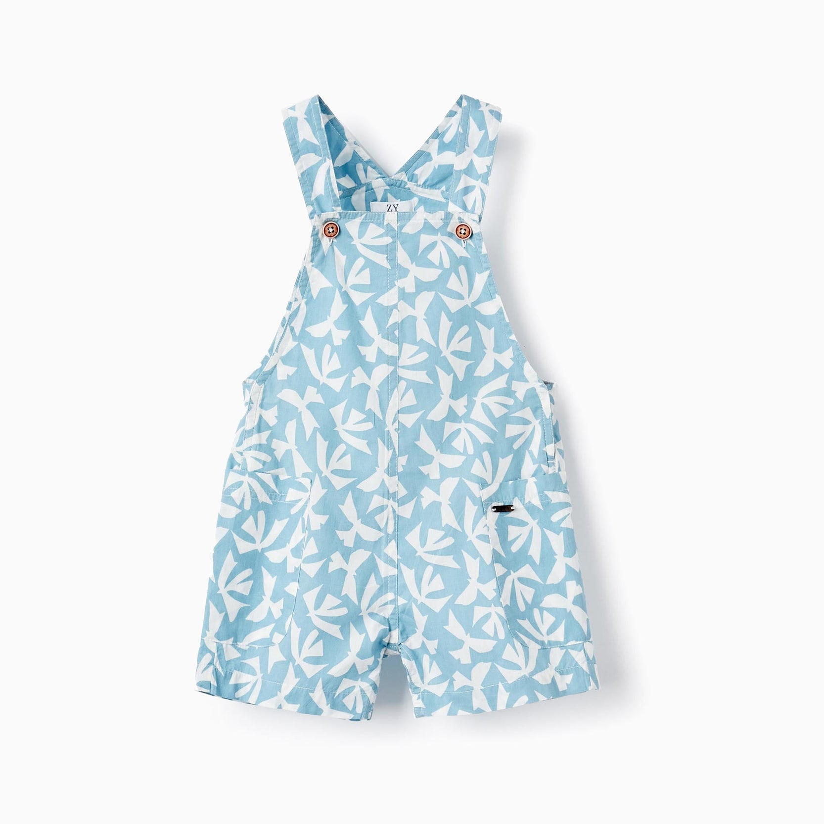 Cotton Dungarees for Baby Boys, Light Blue/White
