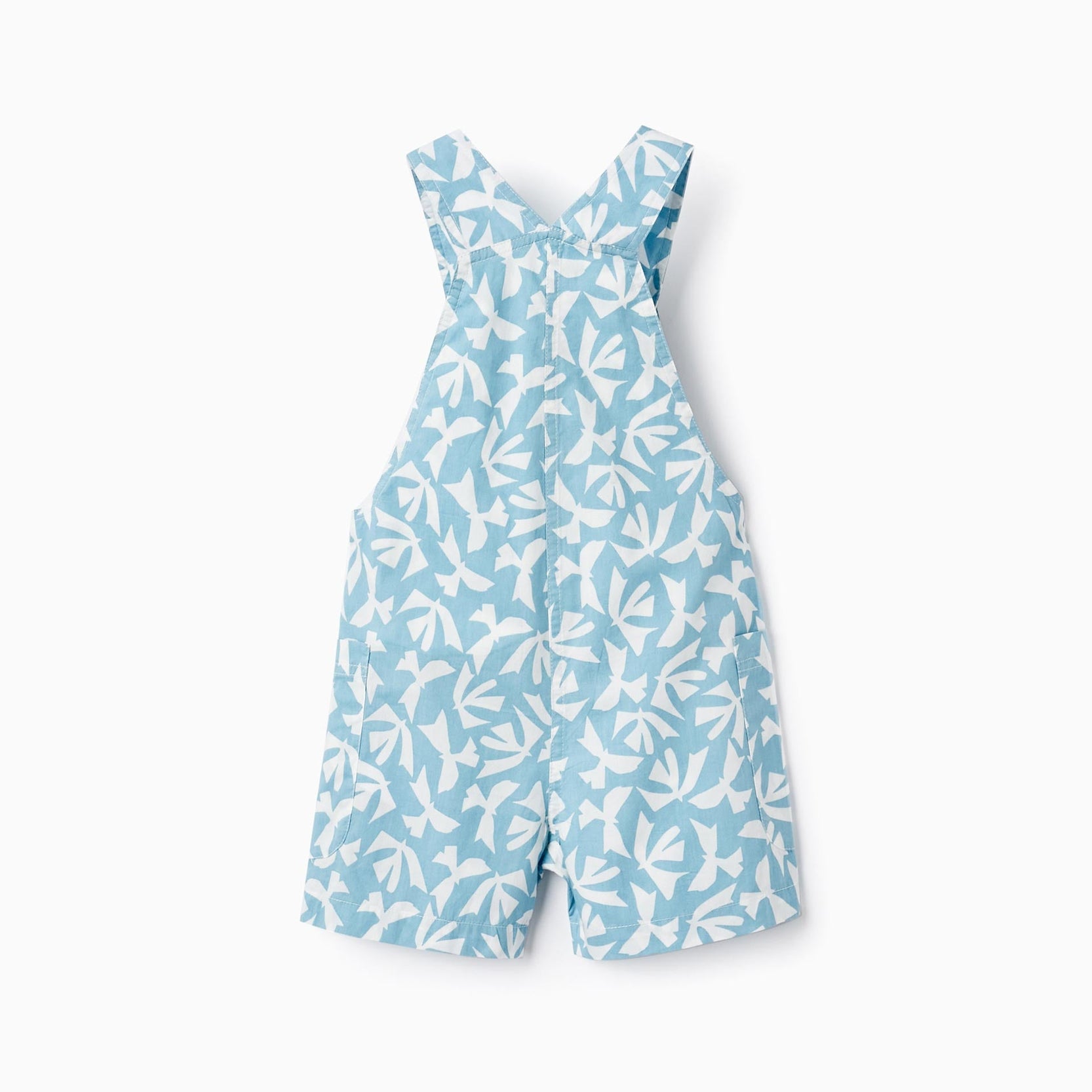 Cotton Dungarees for Baby Boys, Light Blue/White