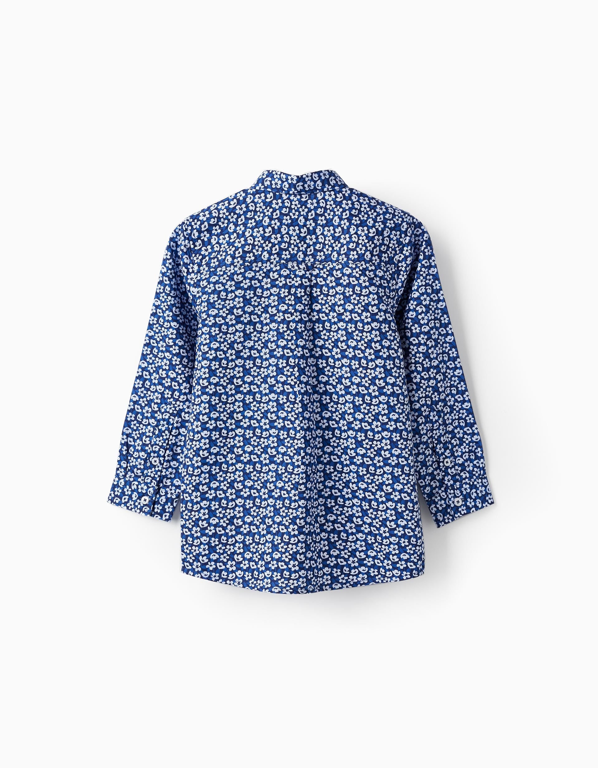 Shirt with Floral Pattern for Boys, Dark Blue
