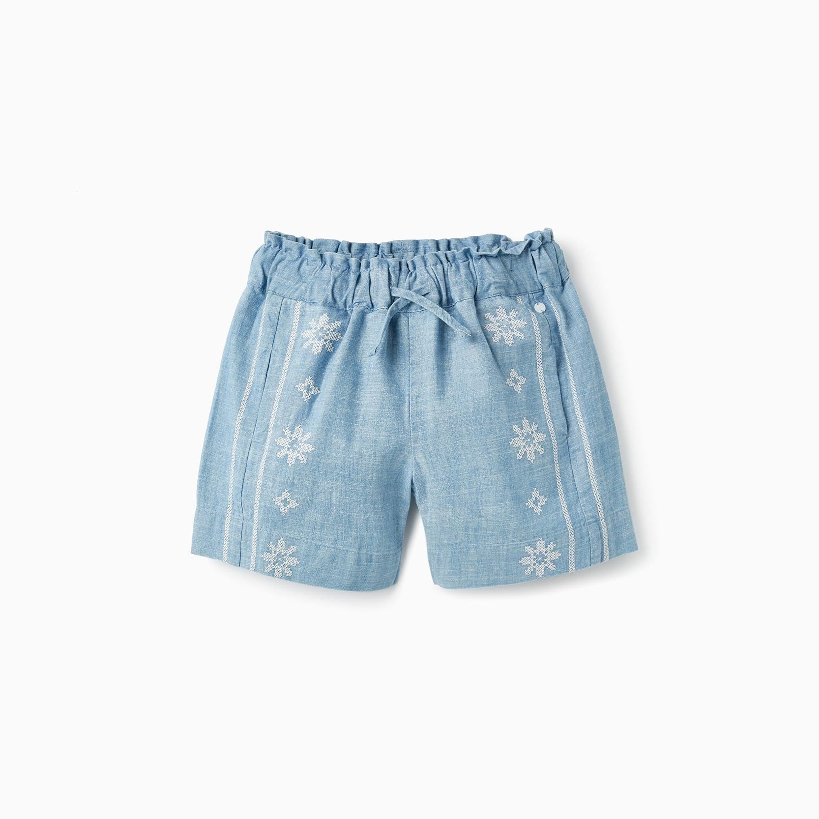 Cotton Denim Shorts for Girls, Blue