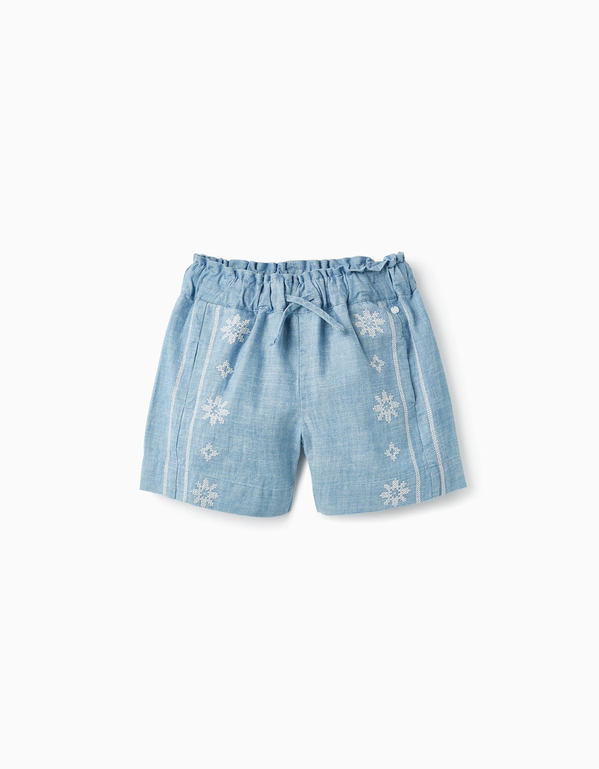 Cotton Denim Shorts for Girls, Blue