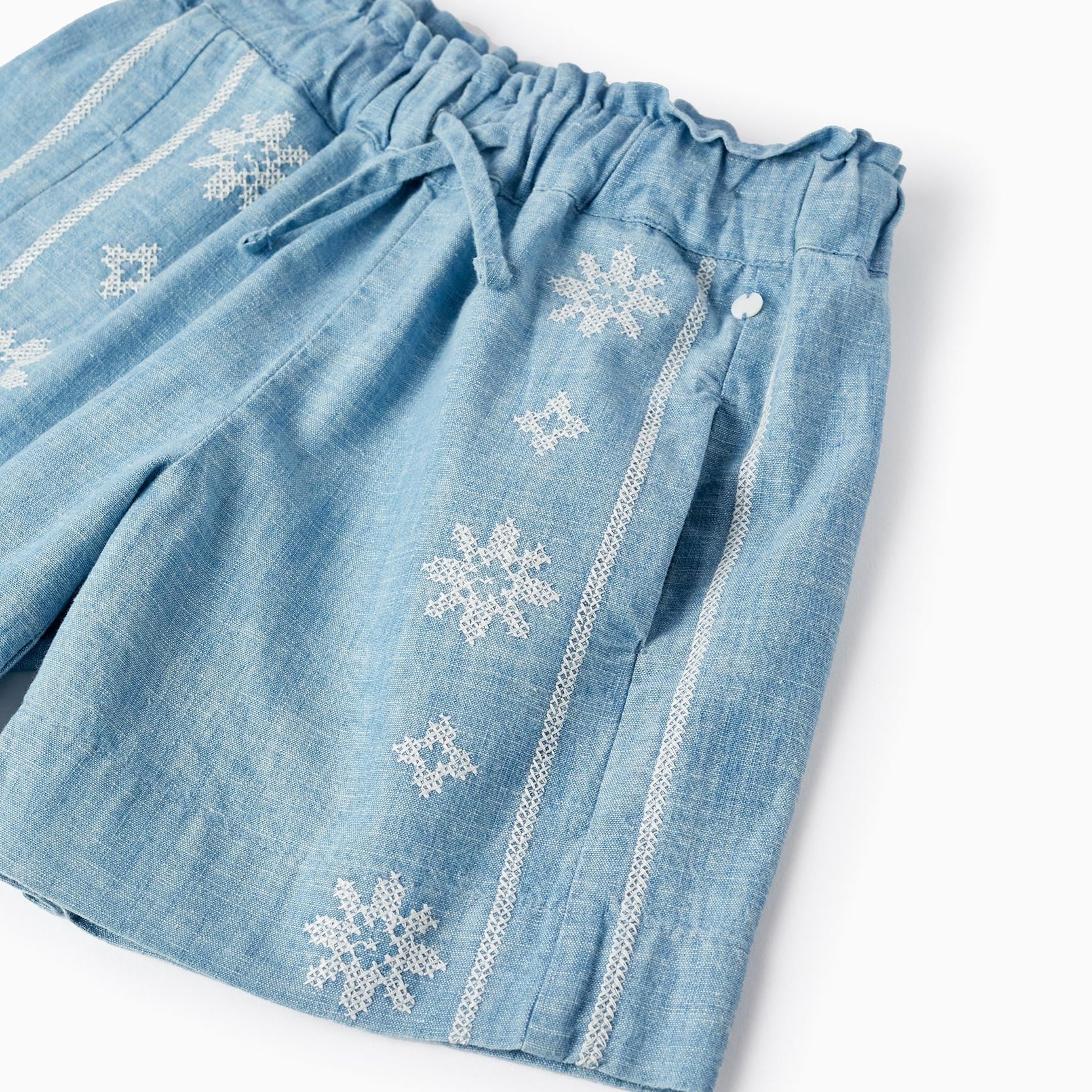 Cotton Denim Shorts for Girls, Blue