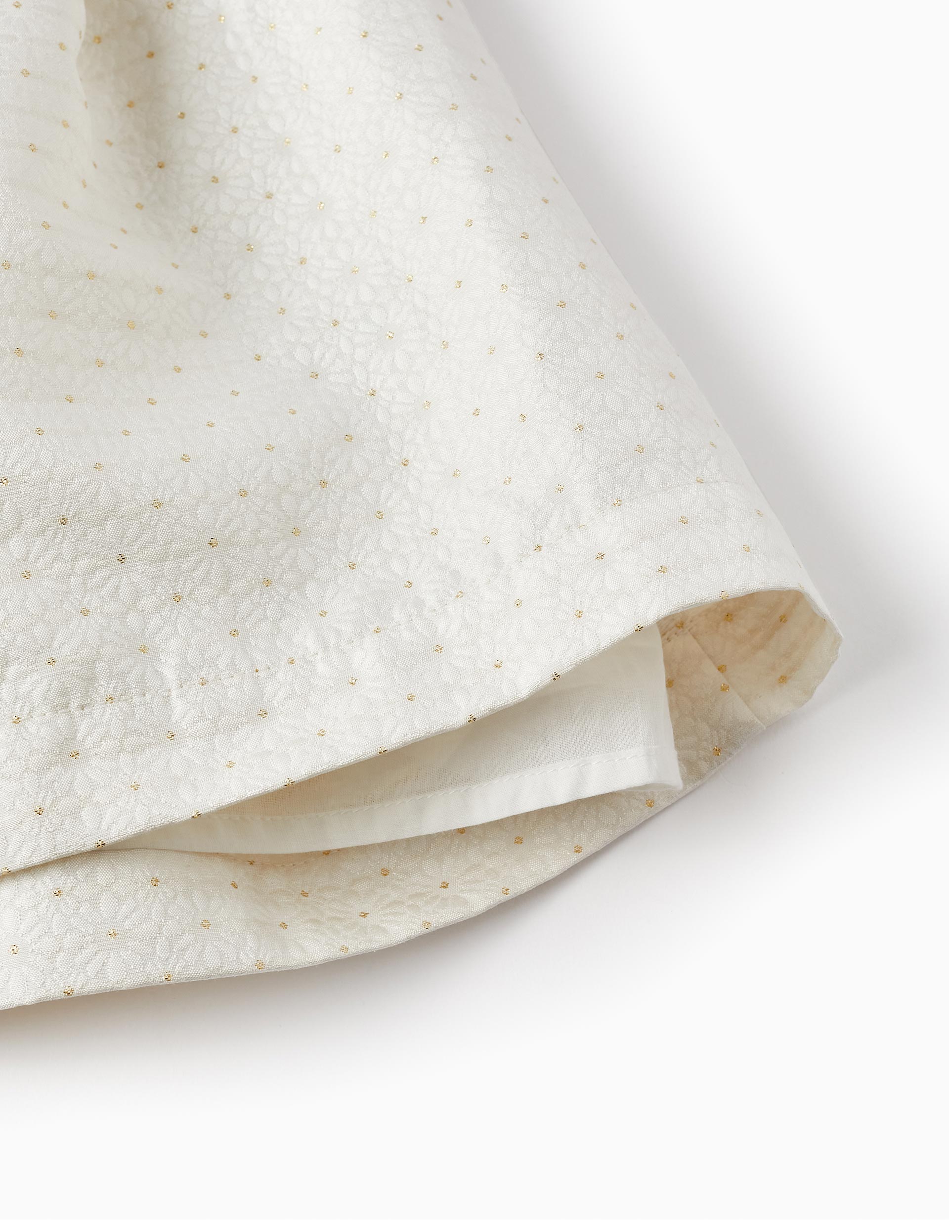 Dress with Ruffles for Baby Girls, White/Gold