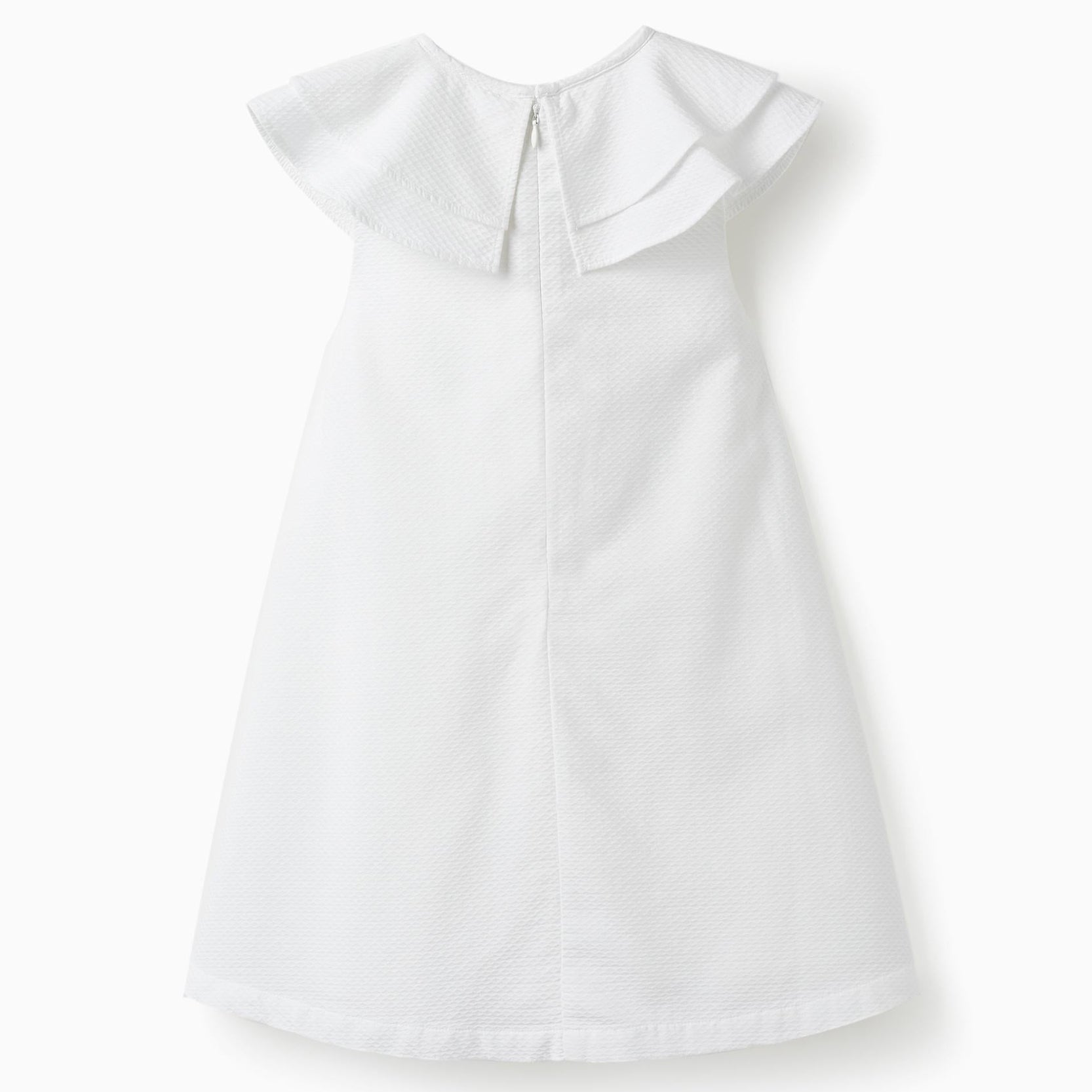 Cotton Dress with Ruffles for Girls 'Special Days', White