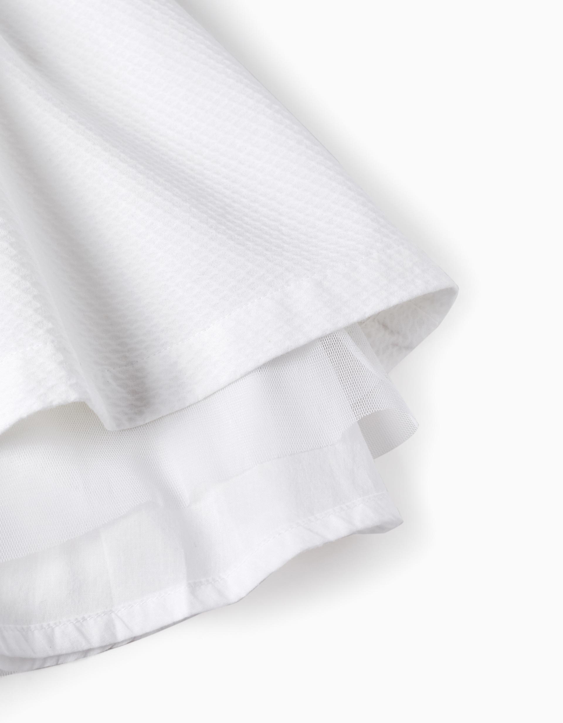 Cotton Dress with Ruffles for Girls 'Special Days', White