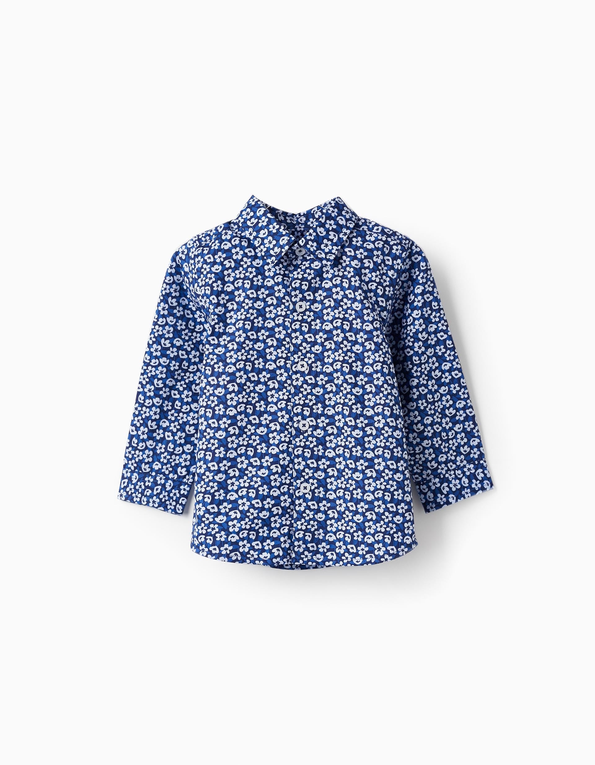 Shirt with Floral Pattern for Baby Boys, Dark Blue