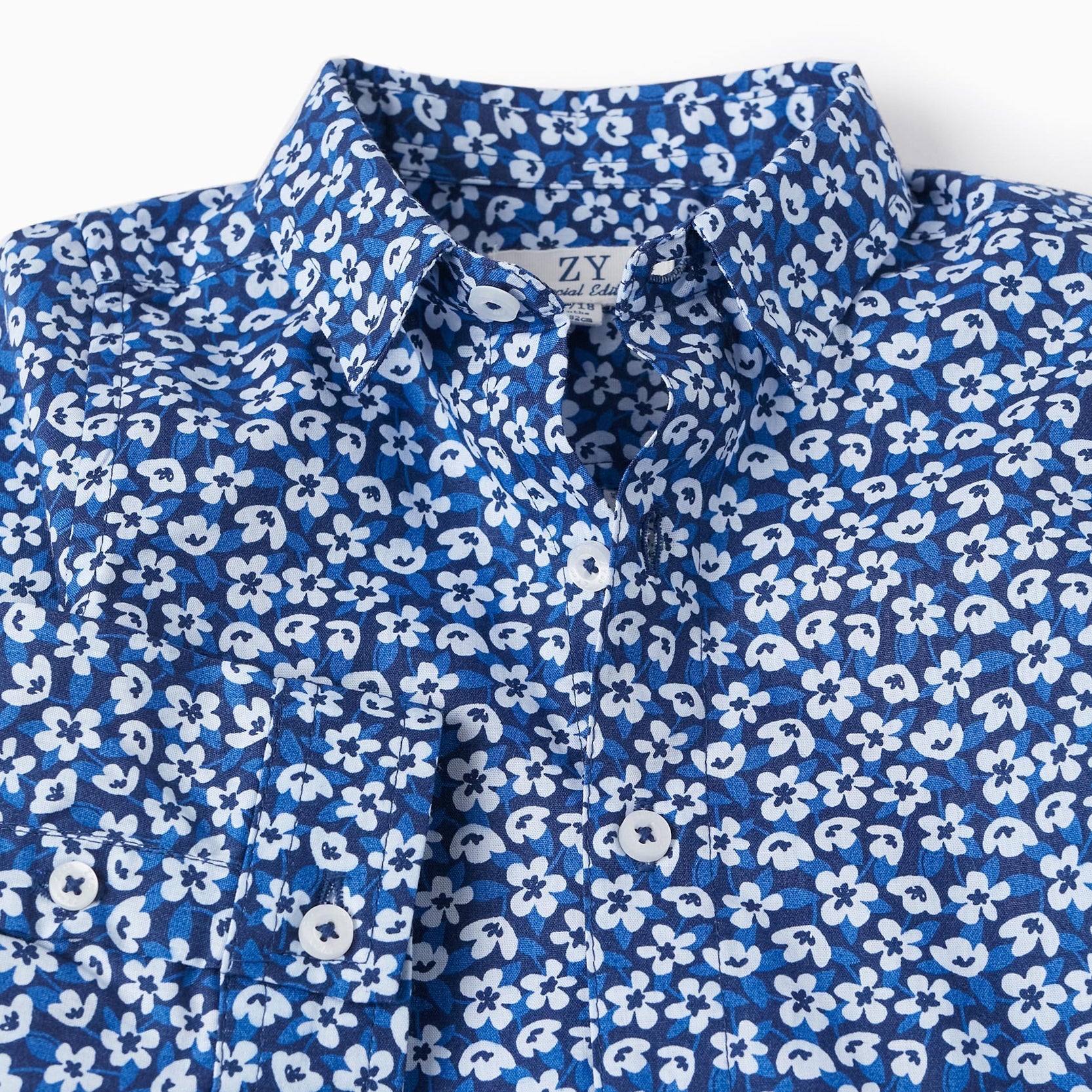 Shirt with Floral Pattern for Baby Boys, Dark Blue
