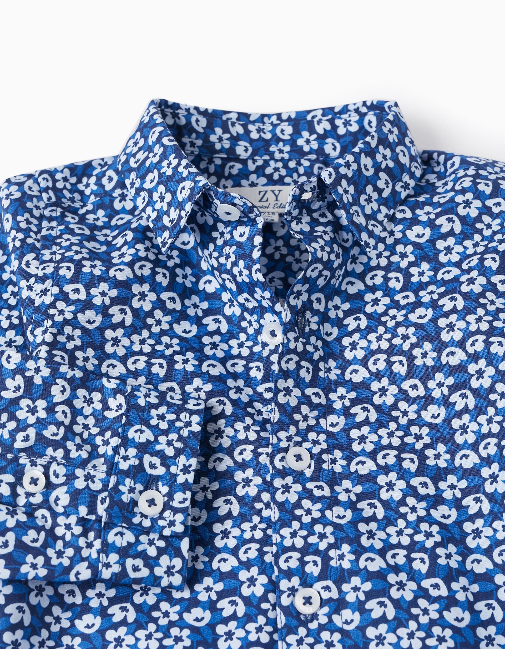 Shirt with Floral Pattern for Baby Boys, Dark Blue