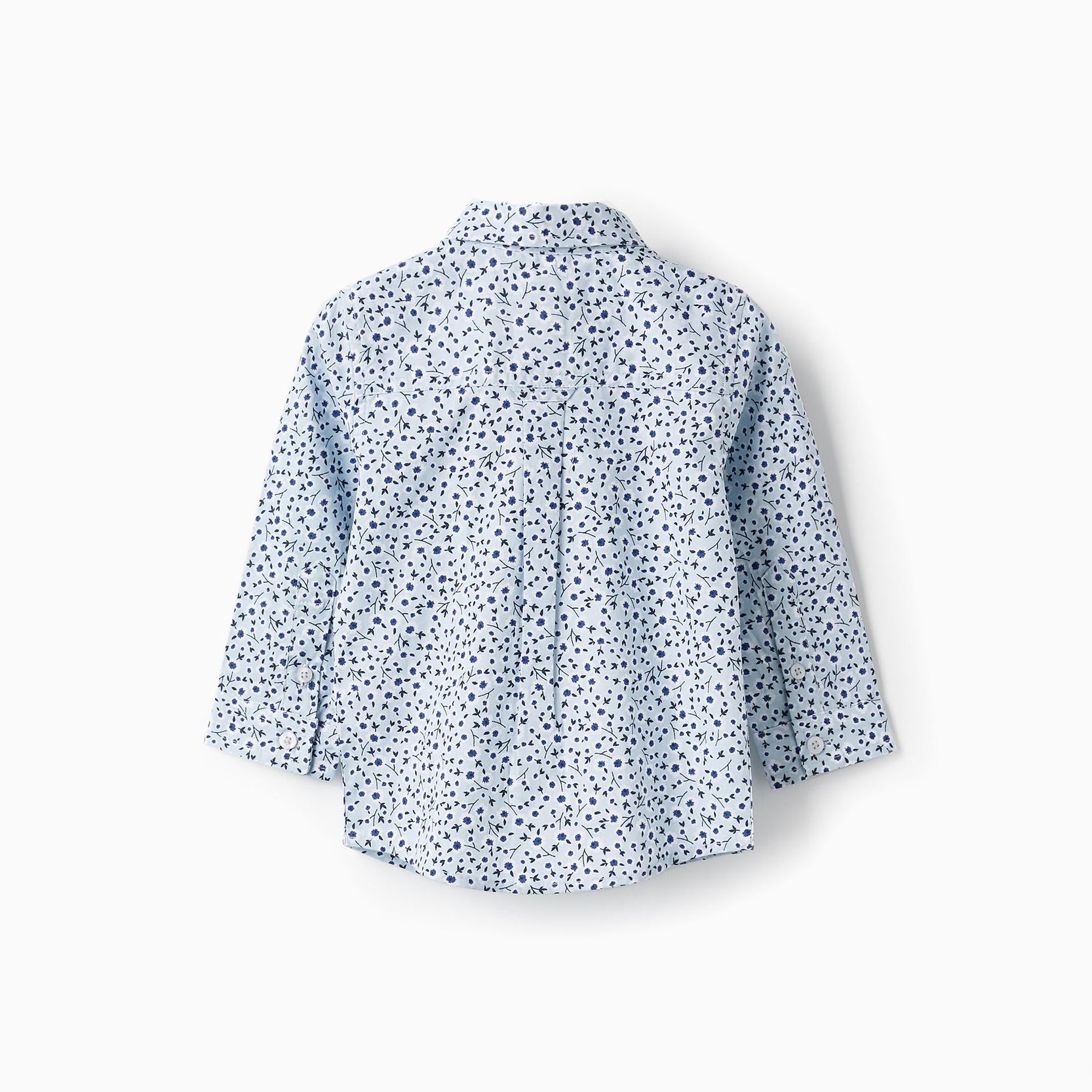 Shirt with Floral Pattern for Baby Boys, Blue/White/Dark Blue