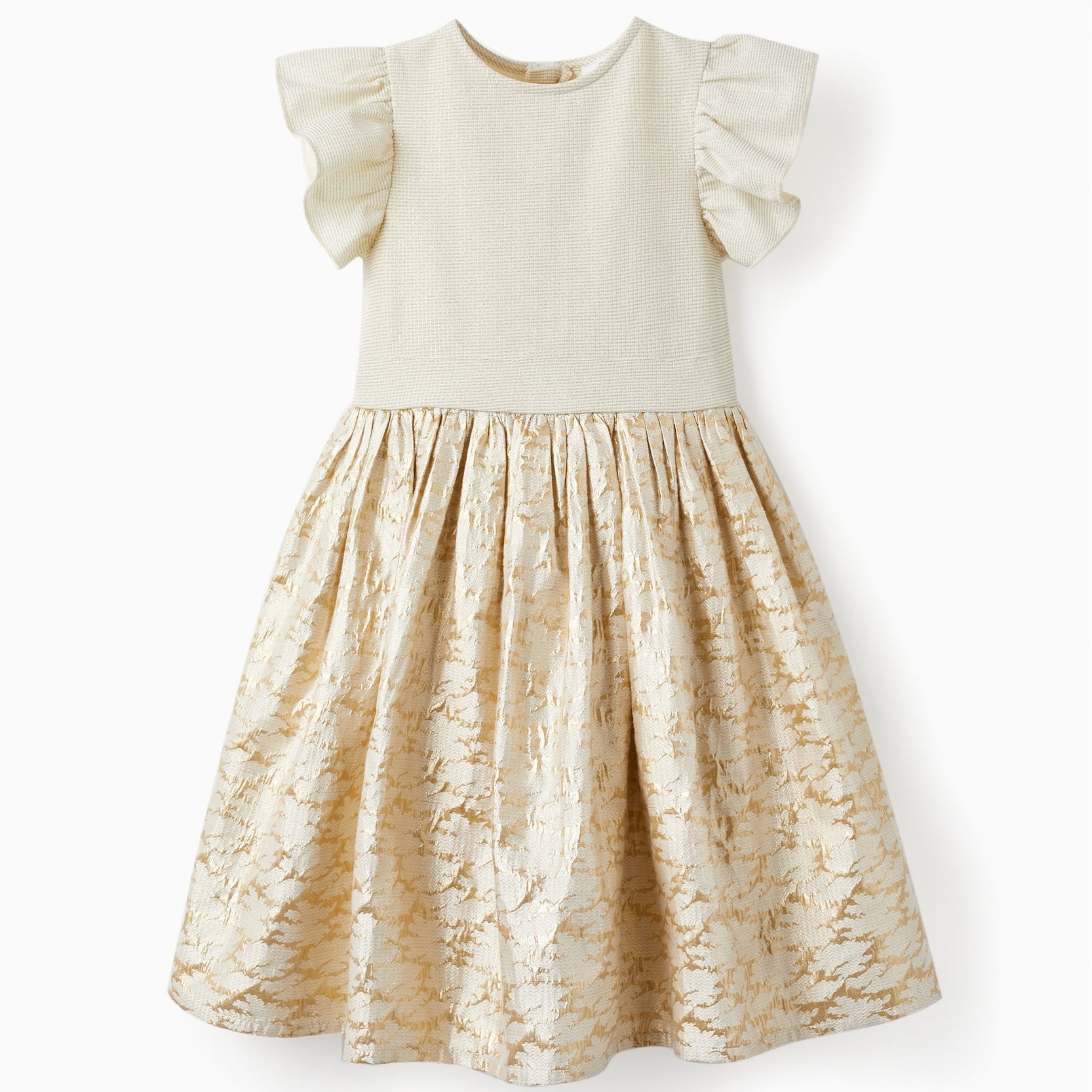 Dress with Lurex Threads and Iridescent Effects for Girls, Gold
