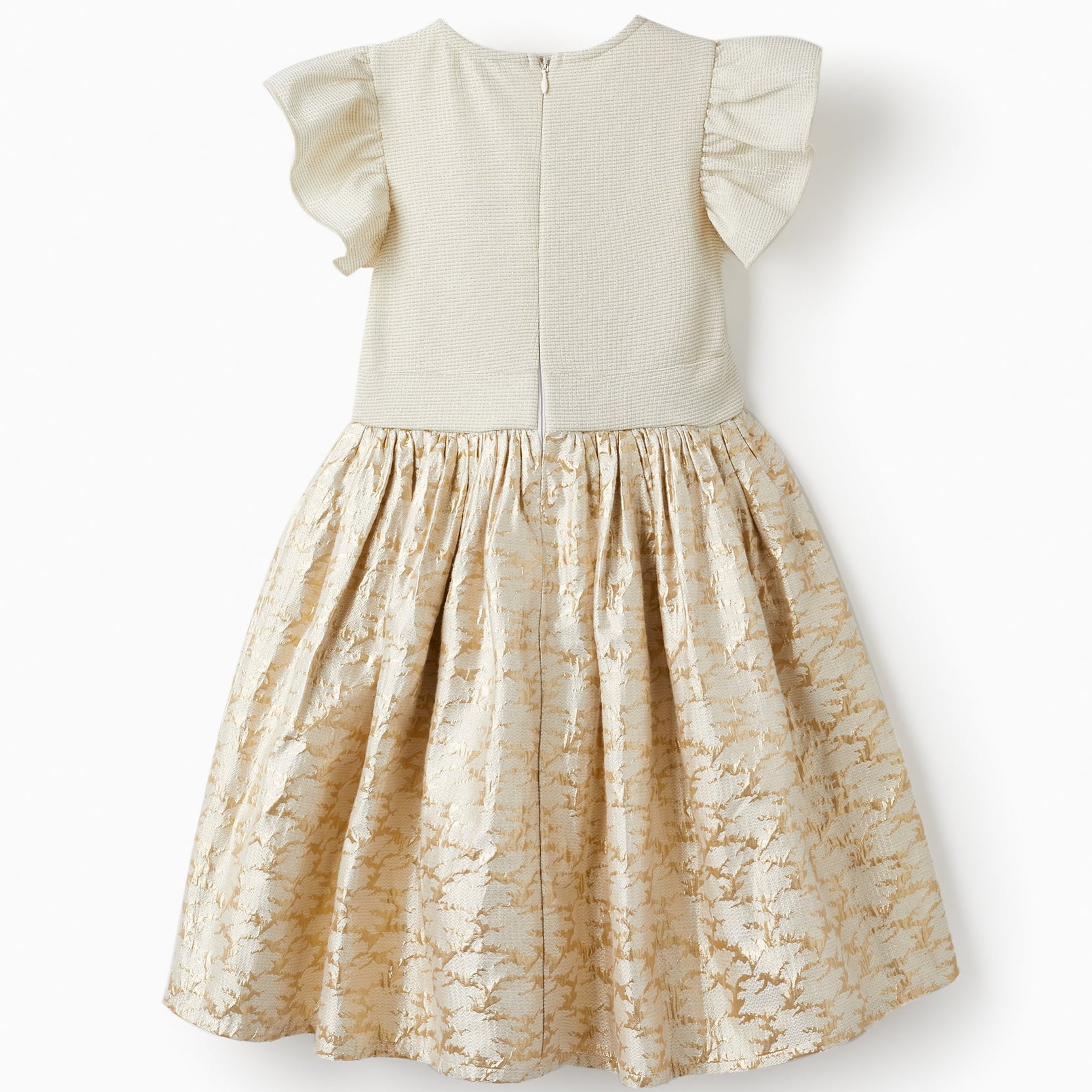 Dress with Lurex Threads and Iridescent Effects for Girls, Gold