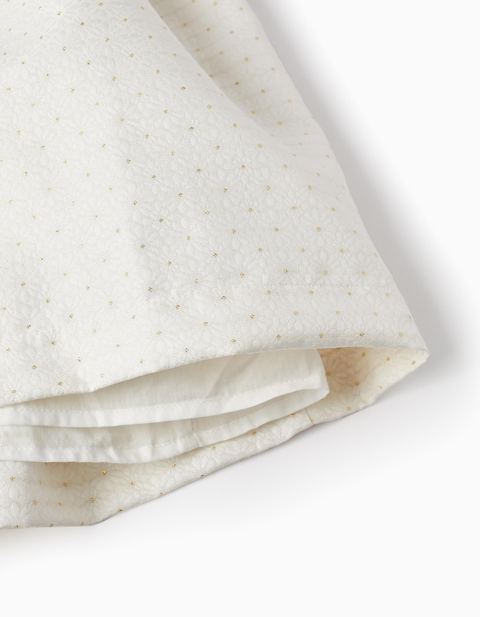 Dress with Ruffles for Girls, White/Gold