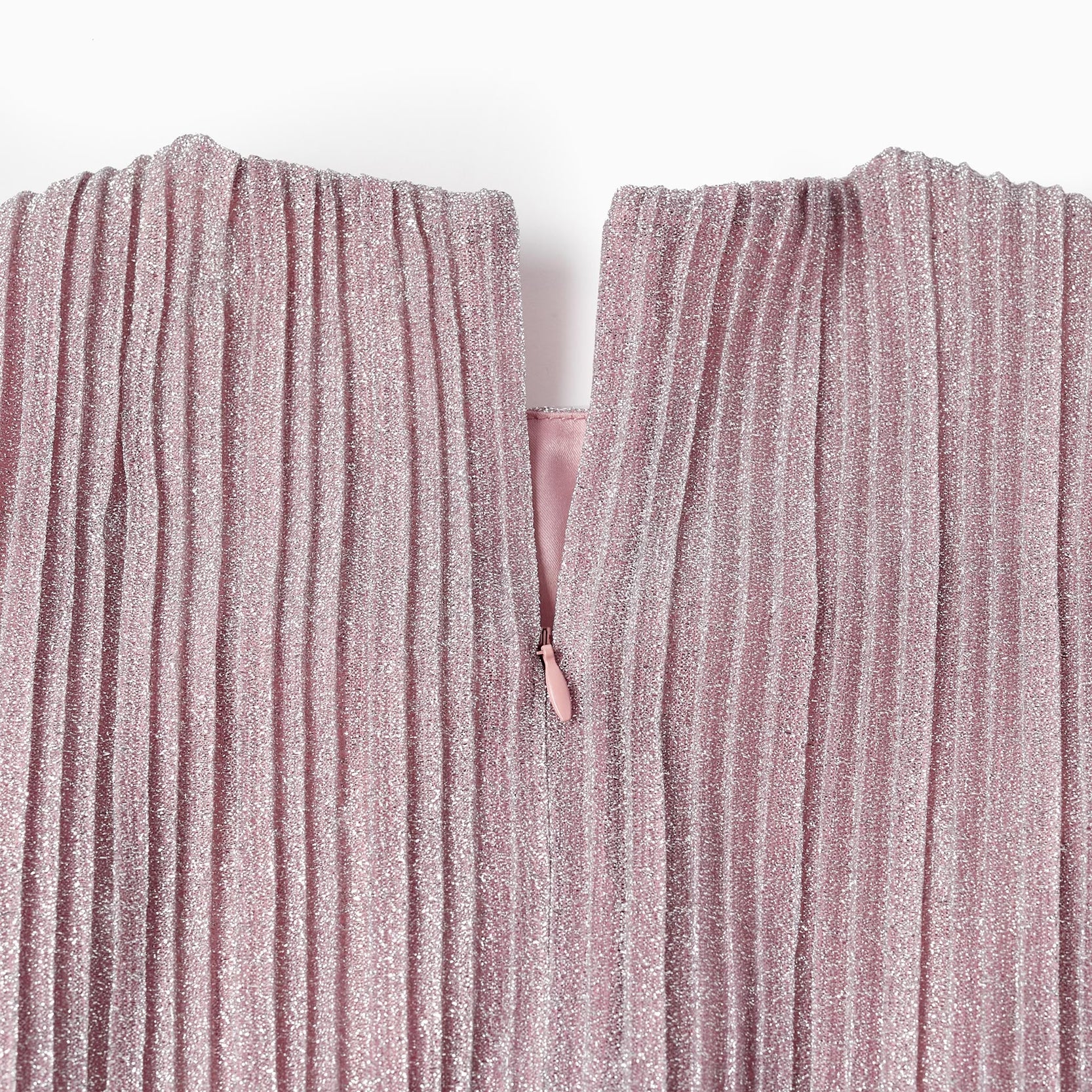 Pleated and Lurex Jumpsuit for Girls, Lilac/Silver