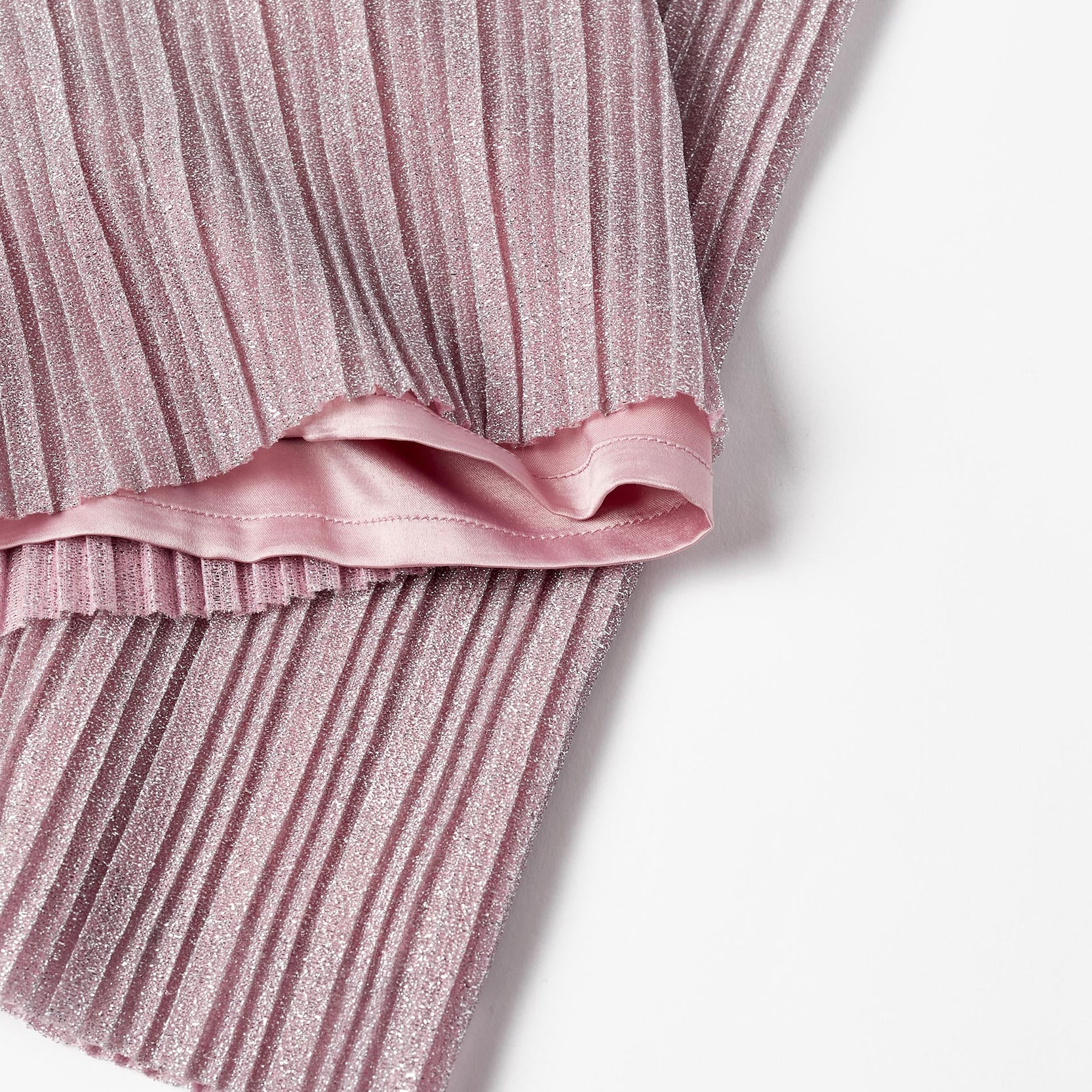 Pleated and Lurex Jumpsuit for Girls, Lilac/Silver