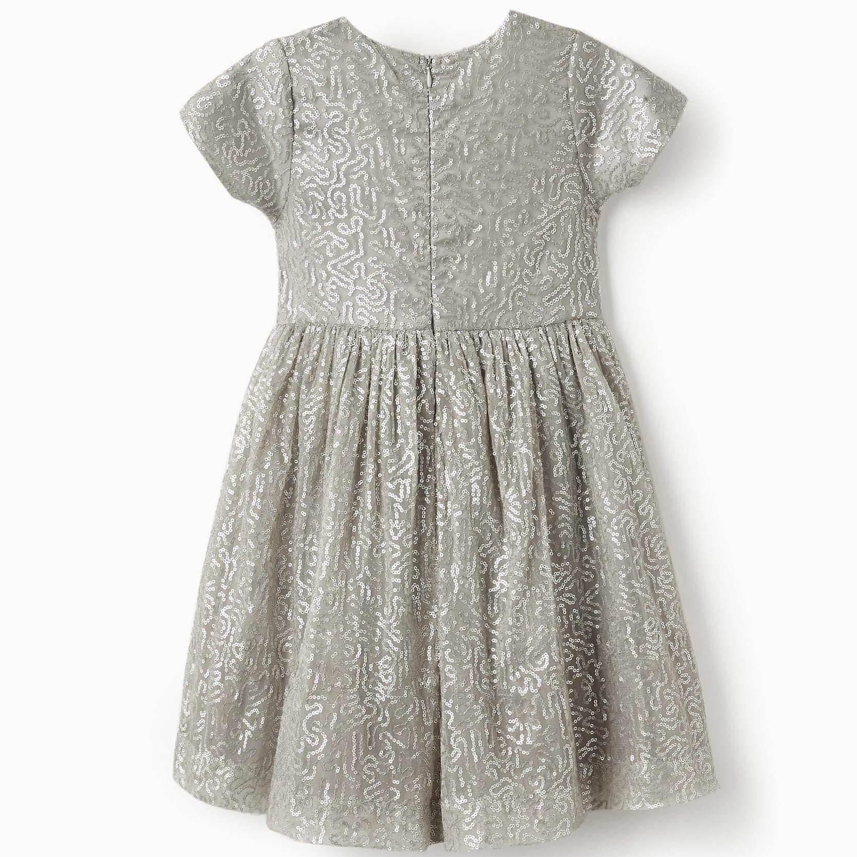 SS DRESS SEQUINS, GREY, 2/3