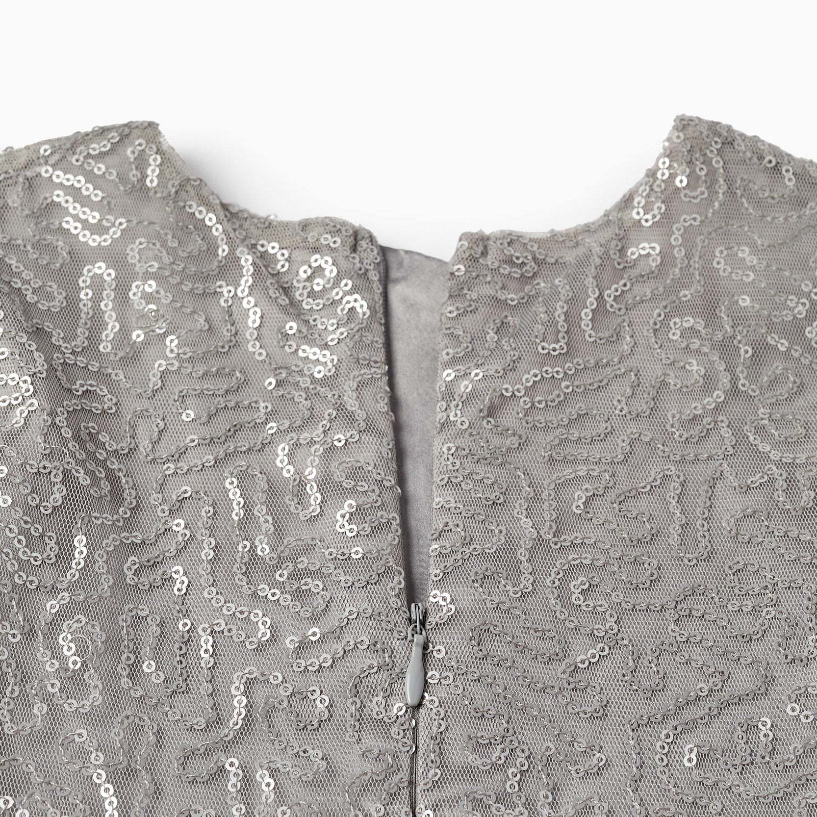 SS DRESS SEQUINS, GREY, 2/3