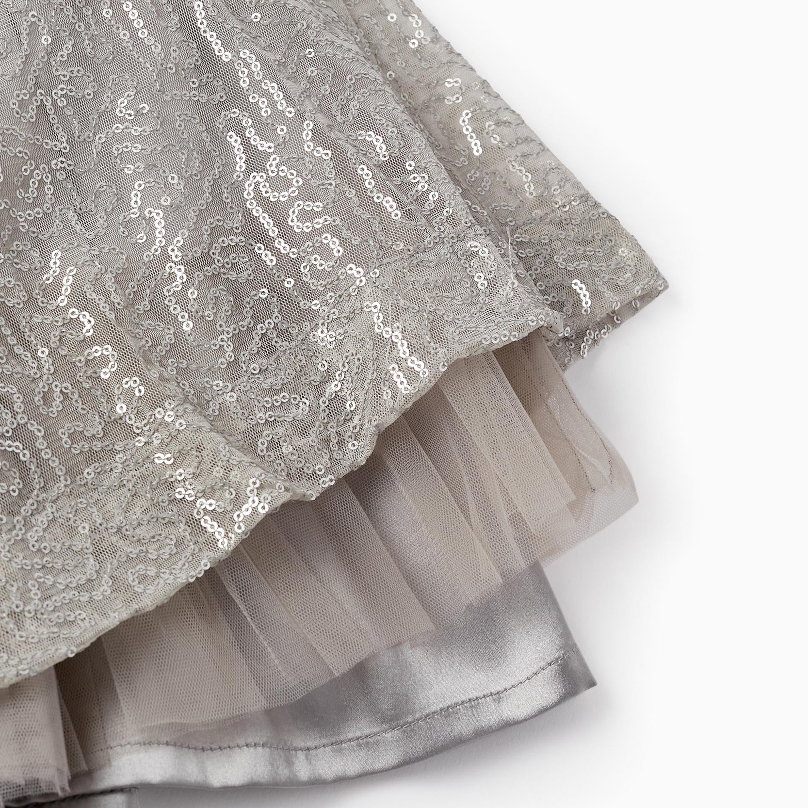 SS DRESS SEQUINS, GREY, 2/3