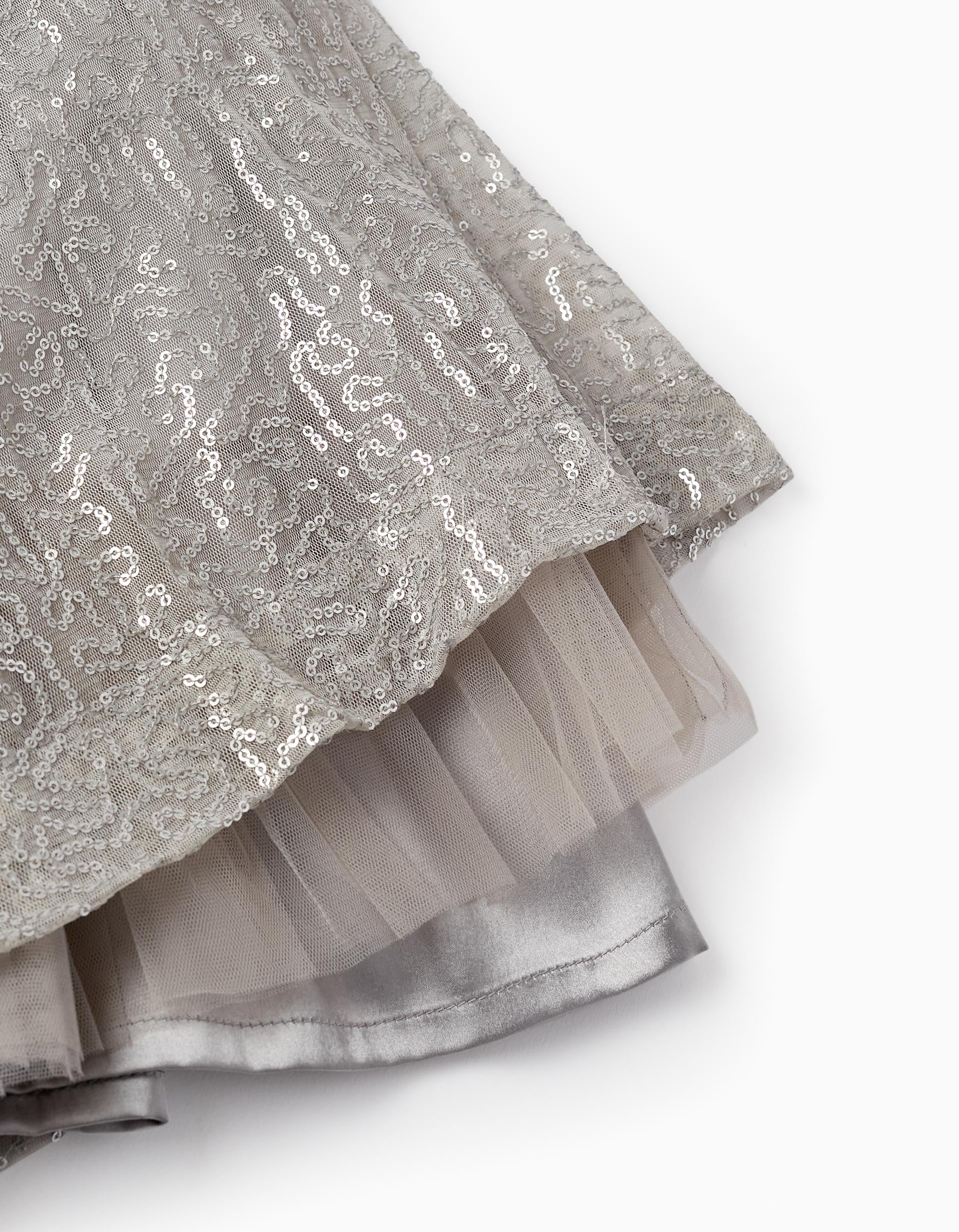 SS DRESS SEQUINS, GREY, 2/3