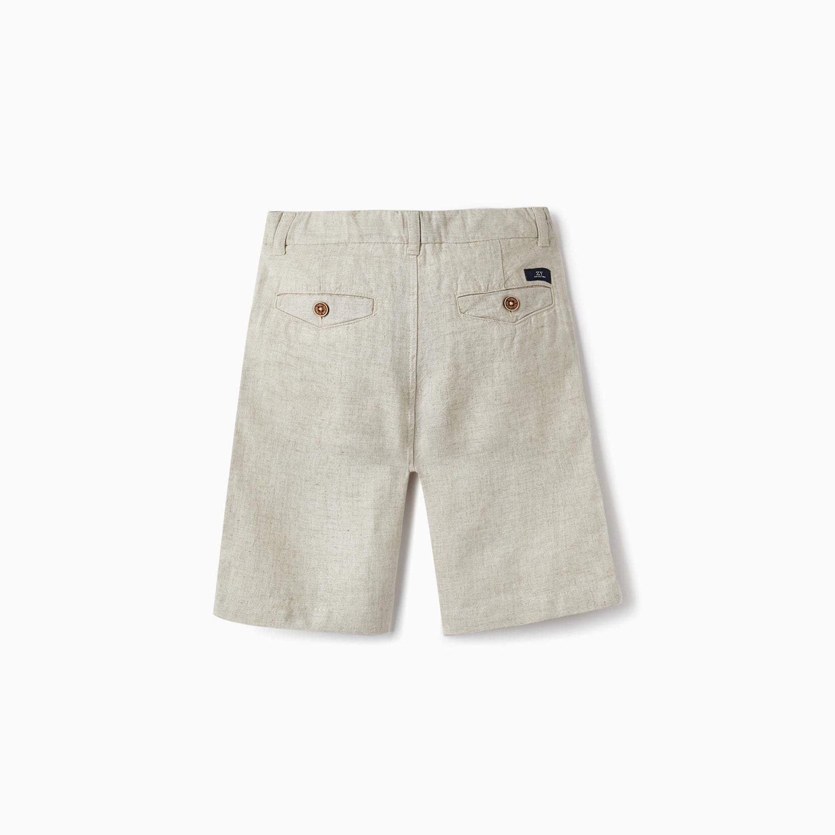 Chino Shorts with Linen for Boys, Beige