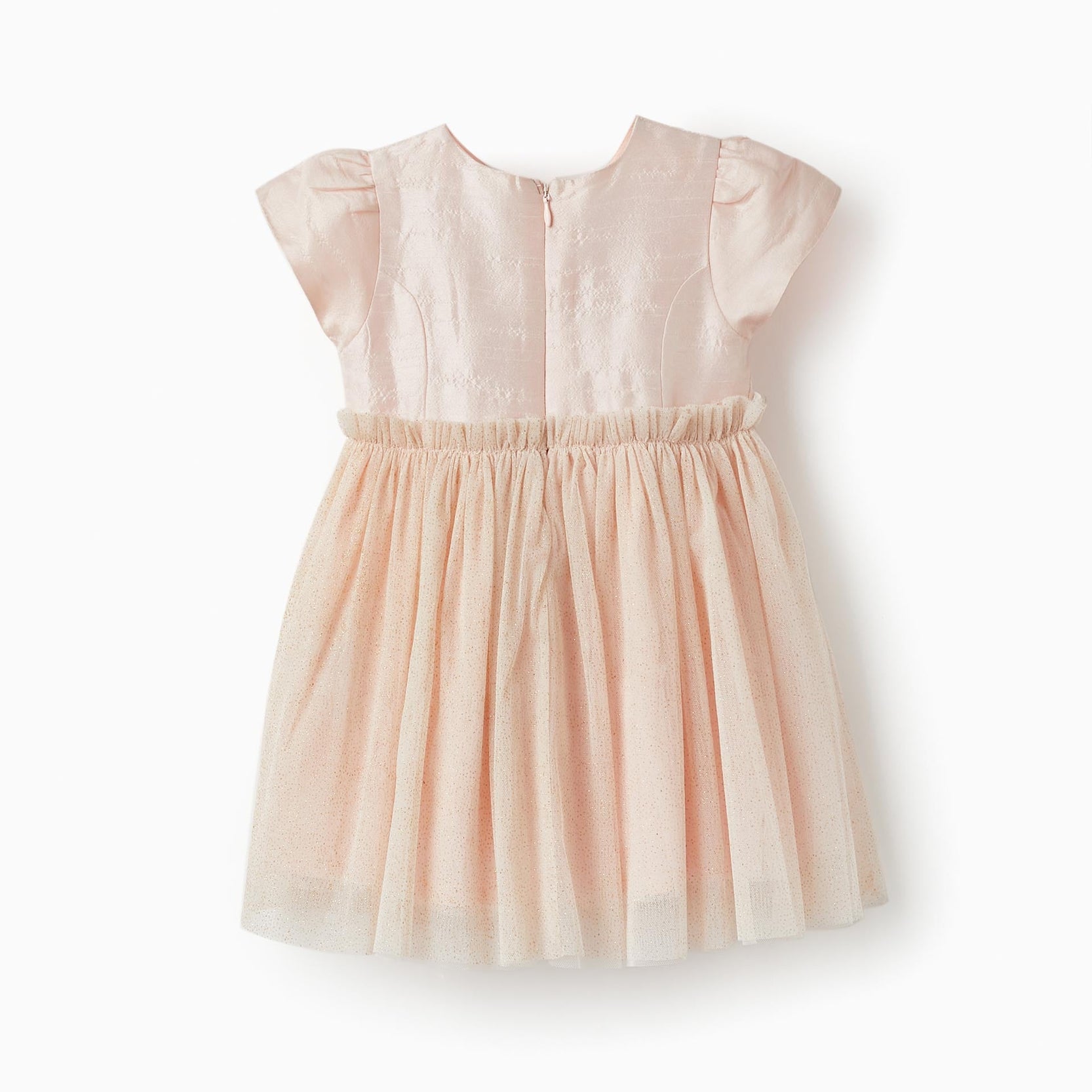Dress with Tulle Skirt and Golden Glitter for Baby Girls, Pink