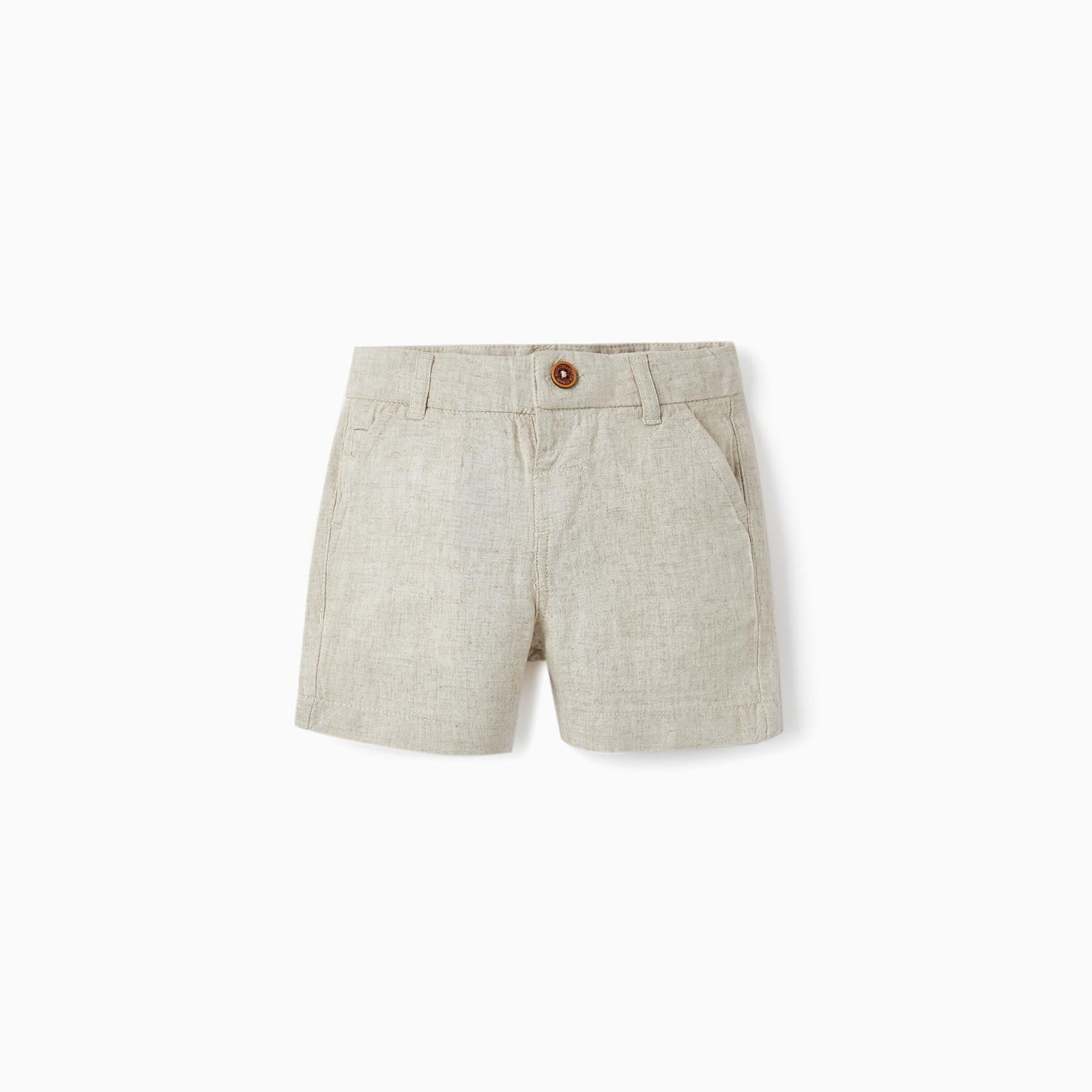 Shorts with Linen for Baby Boy, Beige