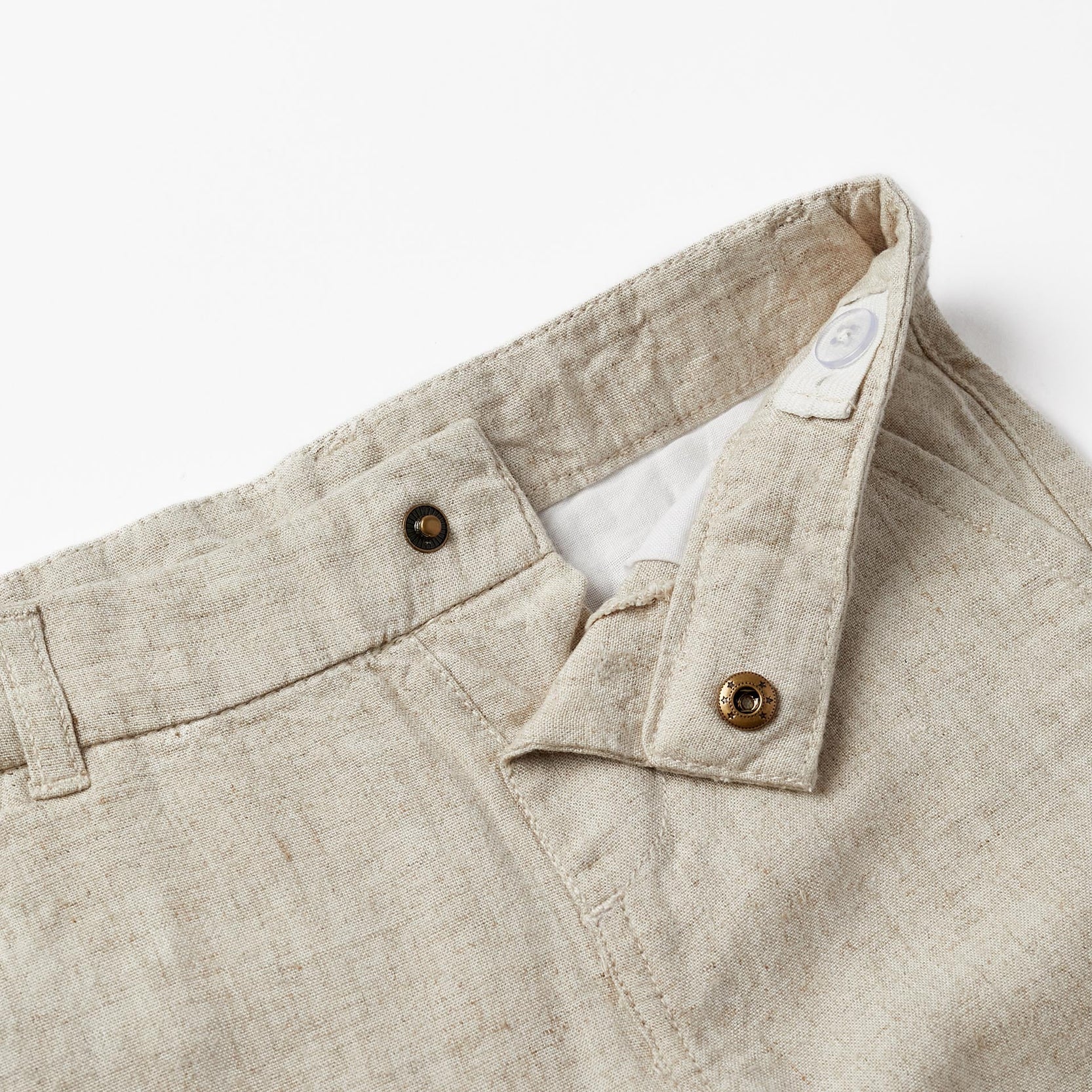 Shorts with Linen for Baby Boy, Beige