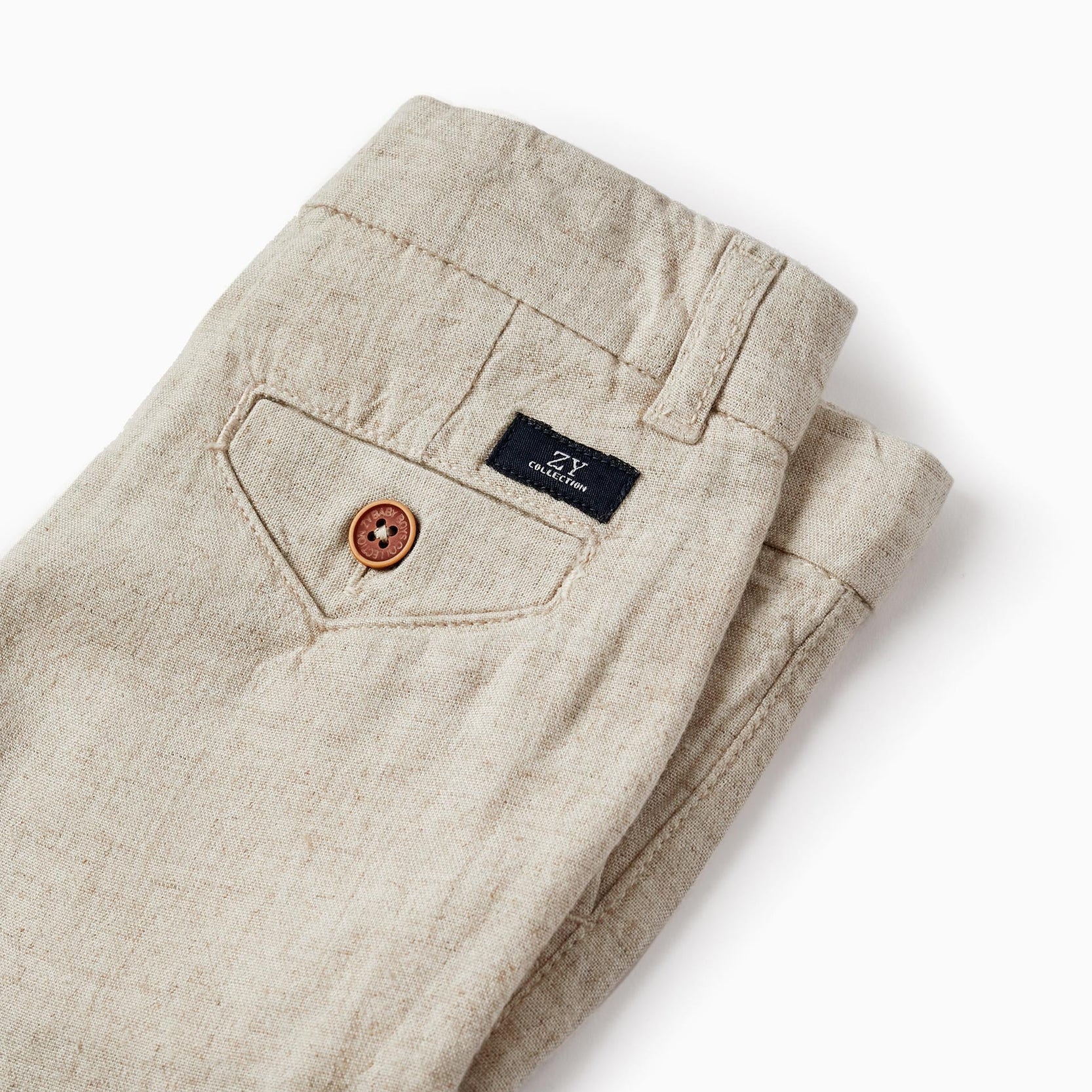 Shorts with Linen for Baby Boy, Beige