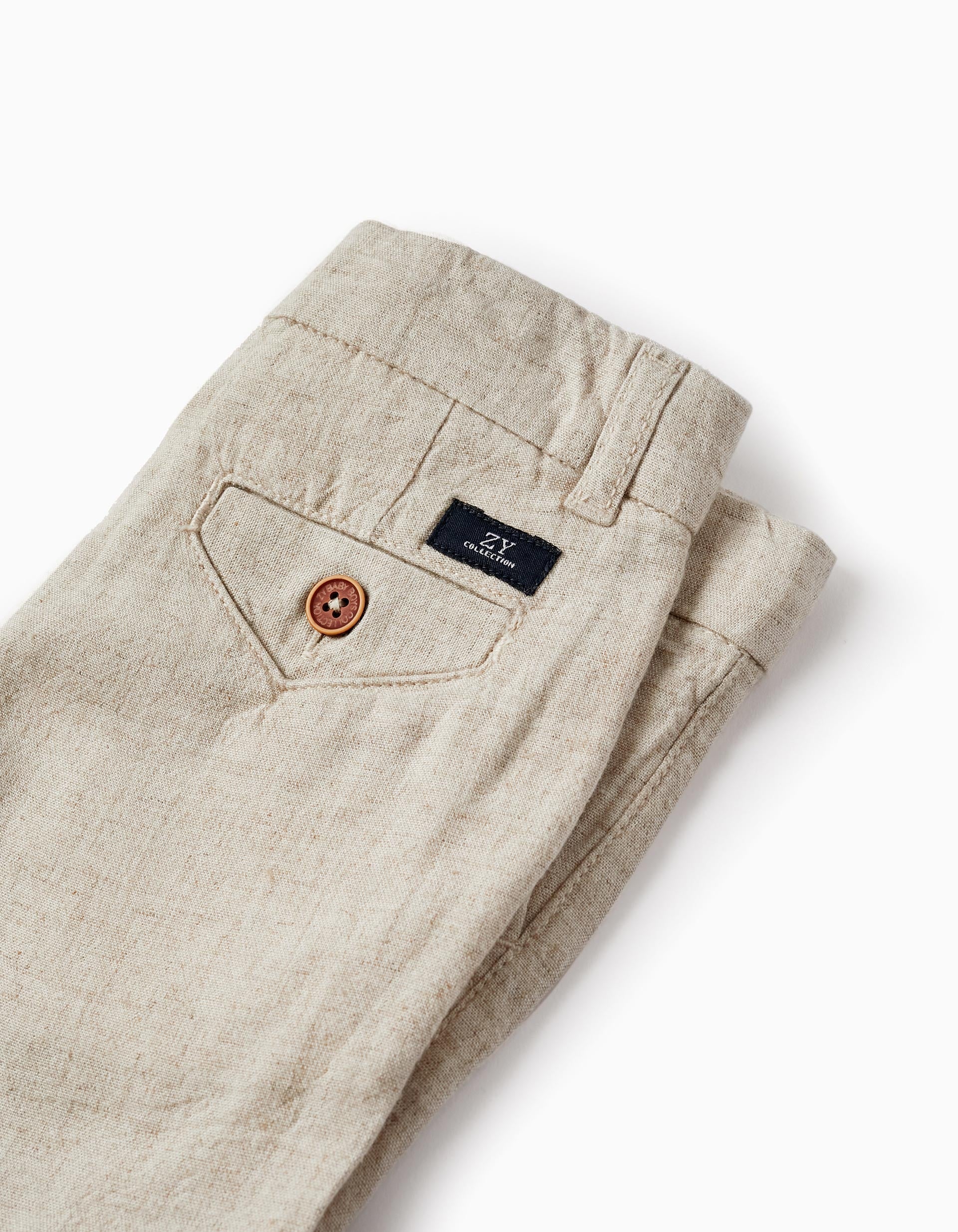 Shorts with Linen for Baby Boy, Beige