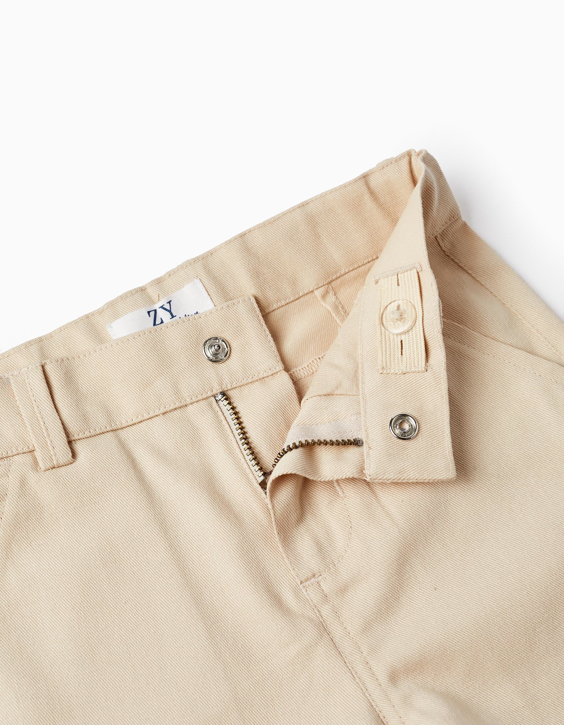 Short Sleeve Shirt + Midi Shorts for Boys, Purple/Beige