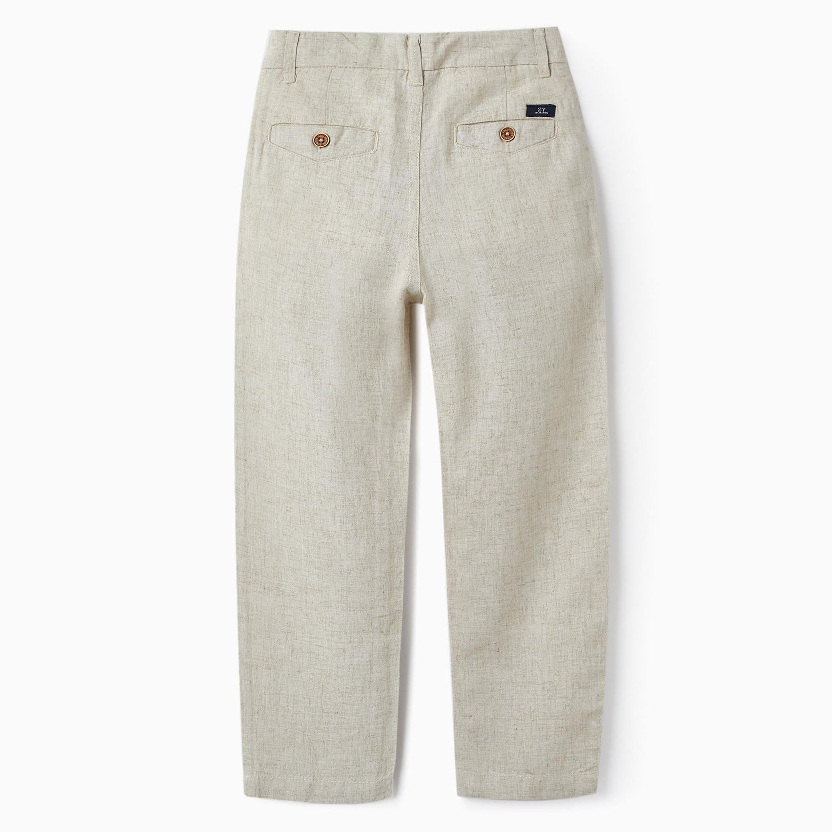 Chino Trousers with Linen for Boys 'Slim Fit', Beige