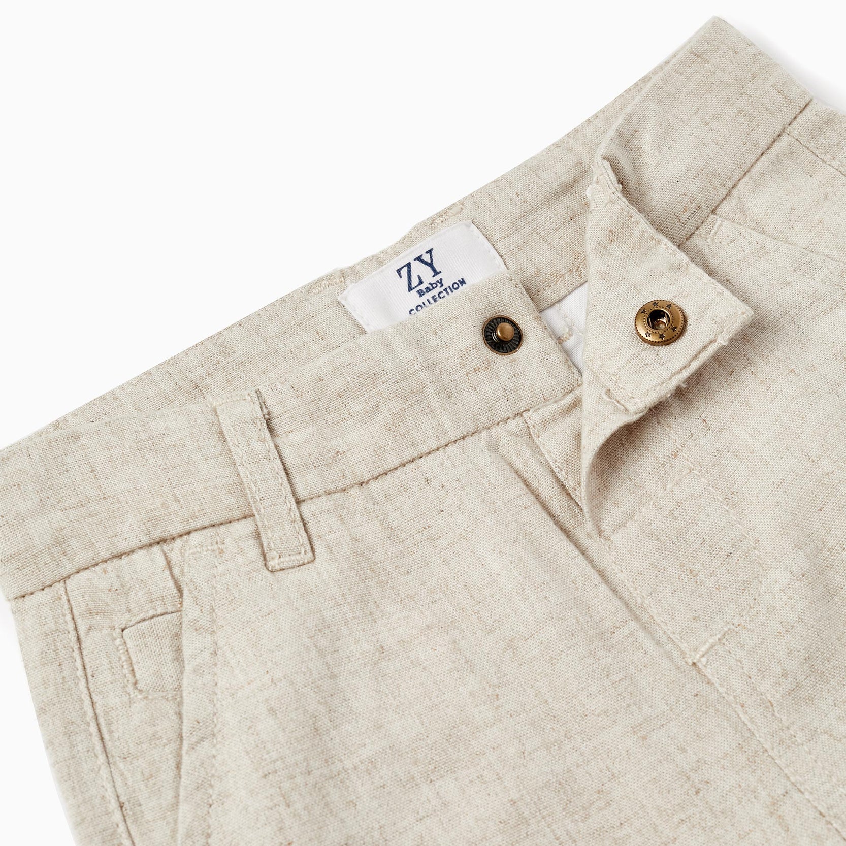 Trousers with Linen for Baby Boys 'Special Days', Beige