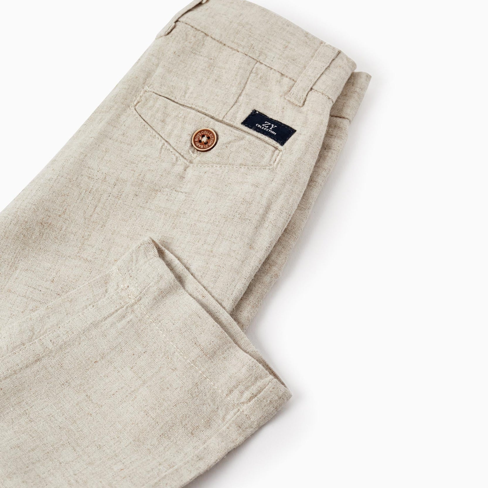 Trousers with Linen for Baby Boys 'Special Days', Beige