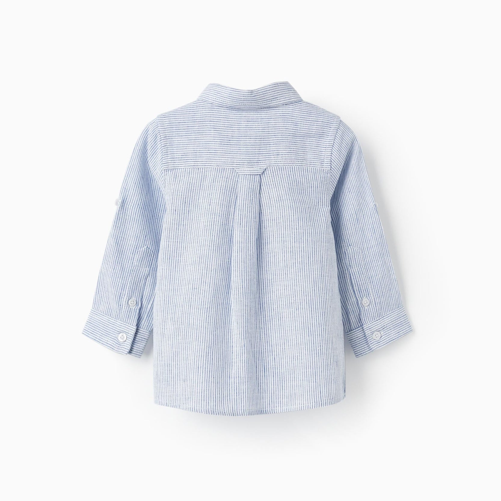 Classic Long Sleeve Striped Shirt for Baby Boys, Blue/White