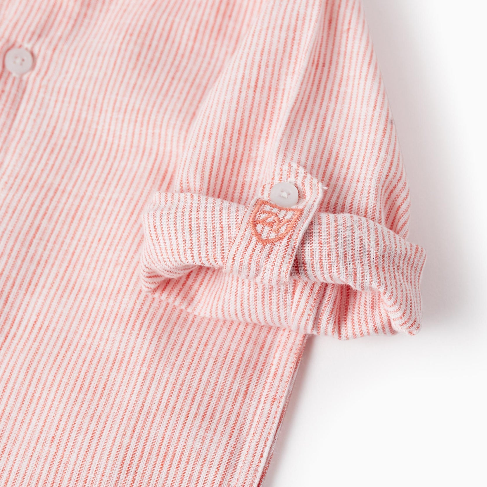 Striped Shirt for Baby Boys, White/Orange