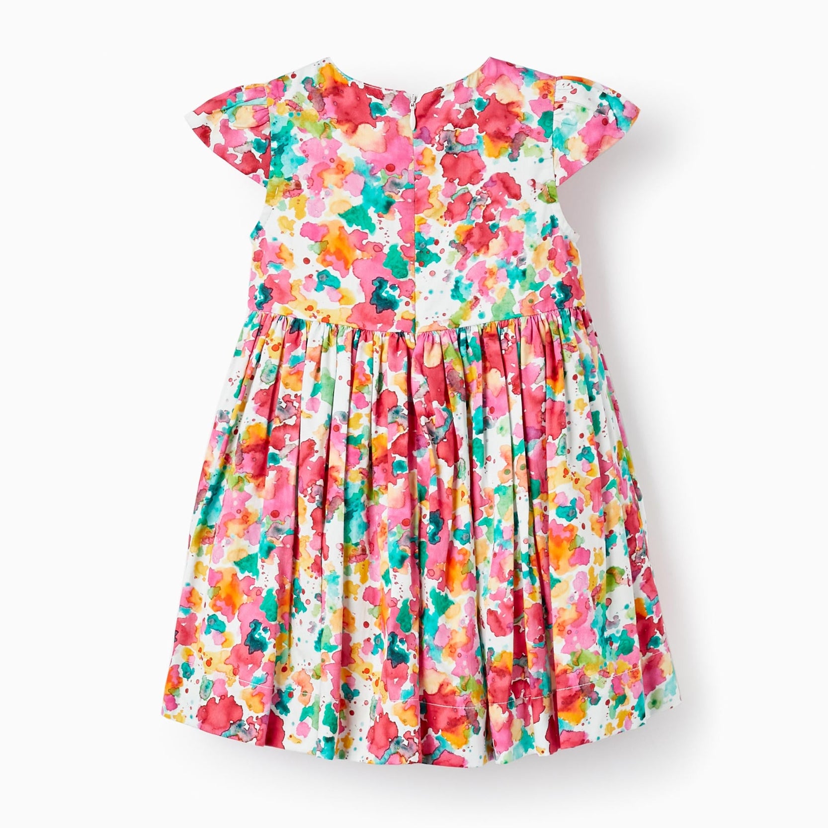 Dress with Watercolor Pattern for Baby Girls, Multicolour