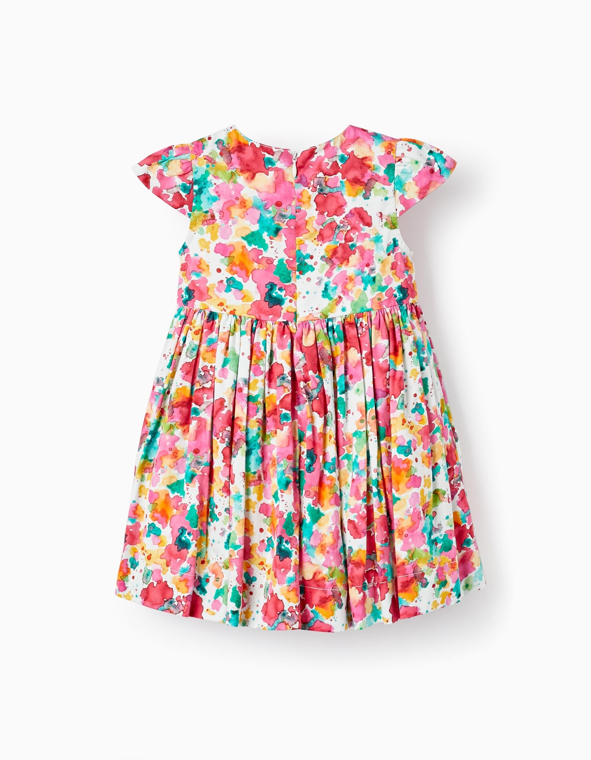 Dress with Watercolor Pattern for Baby Girls, Multicolour