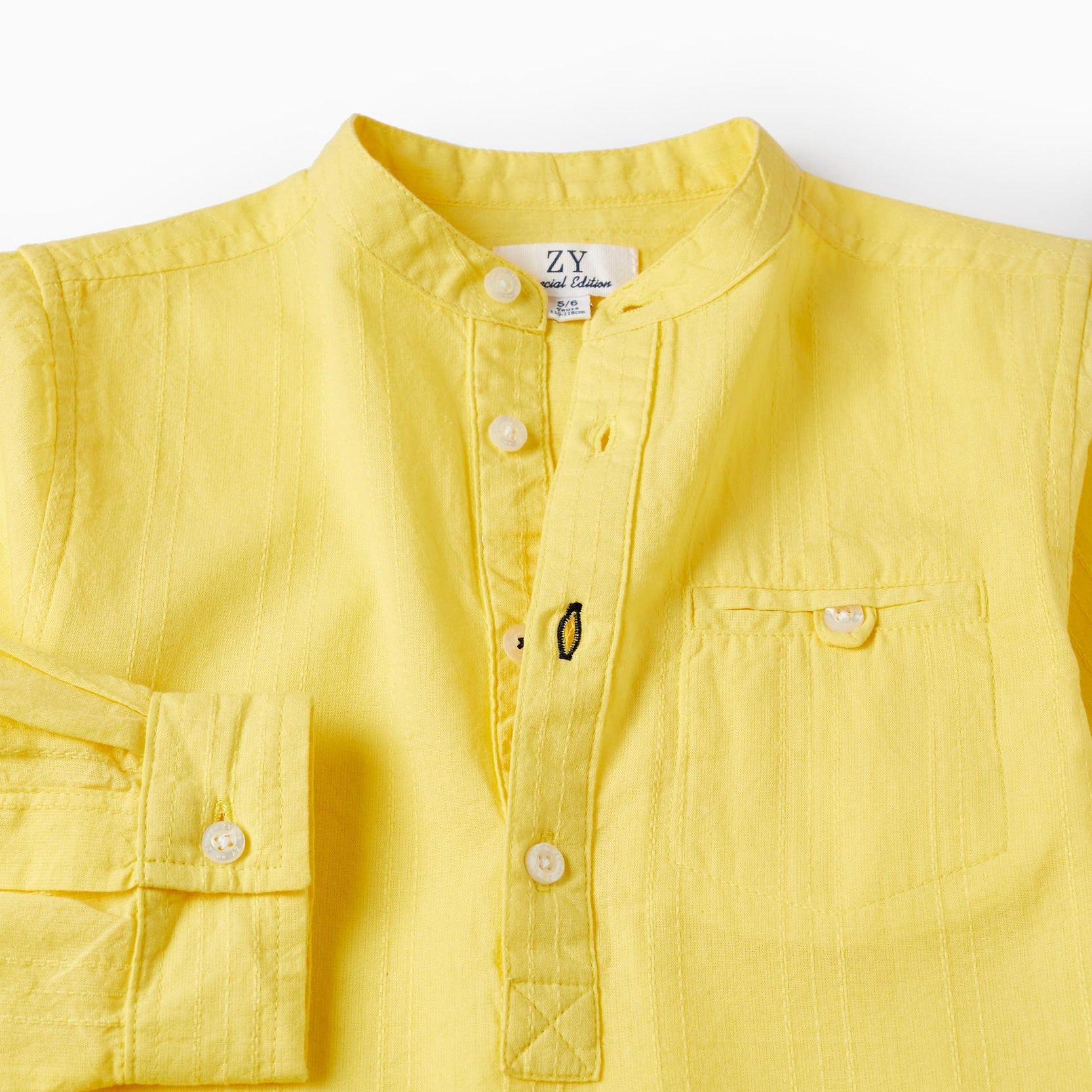Long Sleeve Cotton Shirt for Boys 'Special Days', Yellow