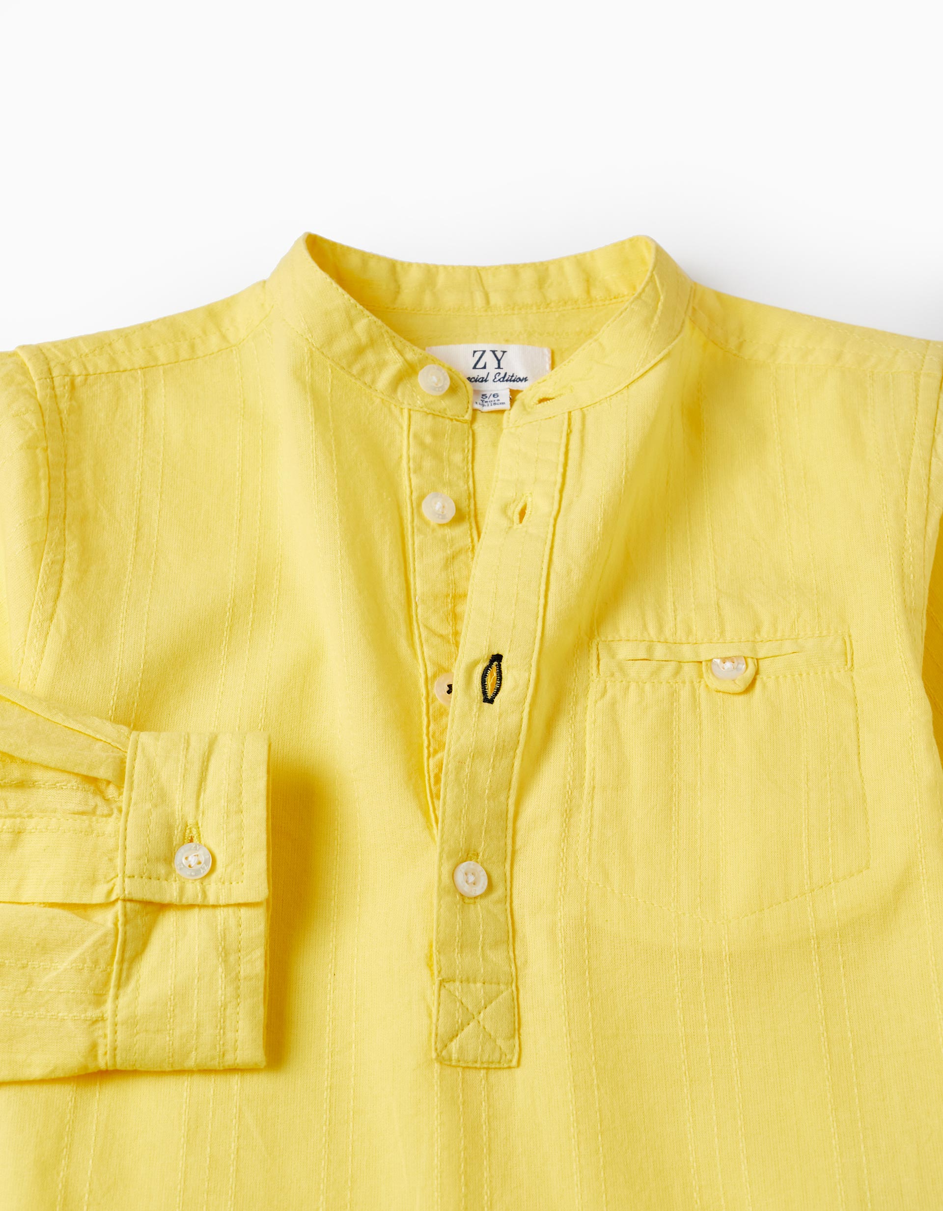 Long Sleeve Cotton Shirt for Boys 'Special Days', Yellow